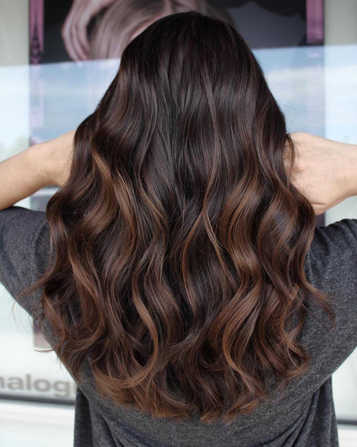 Rich Espresso Balayage With Warm Brown Undertones