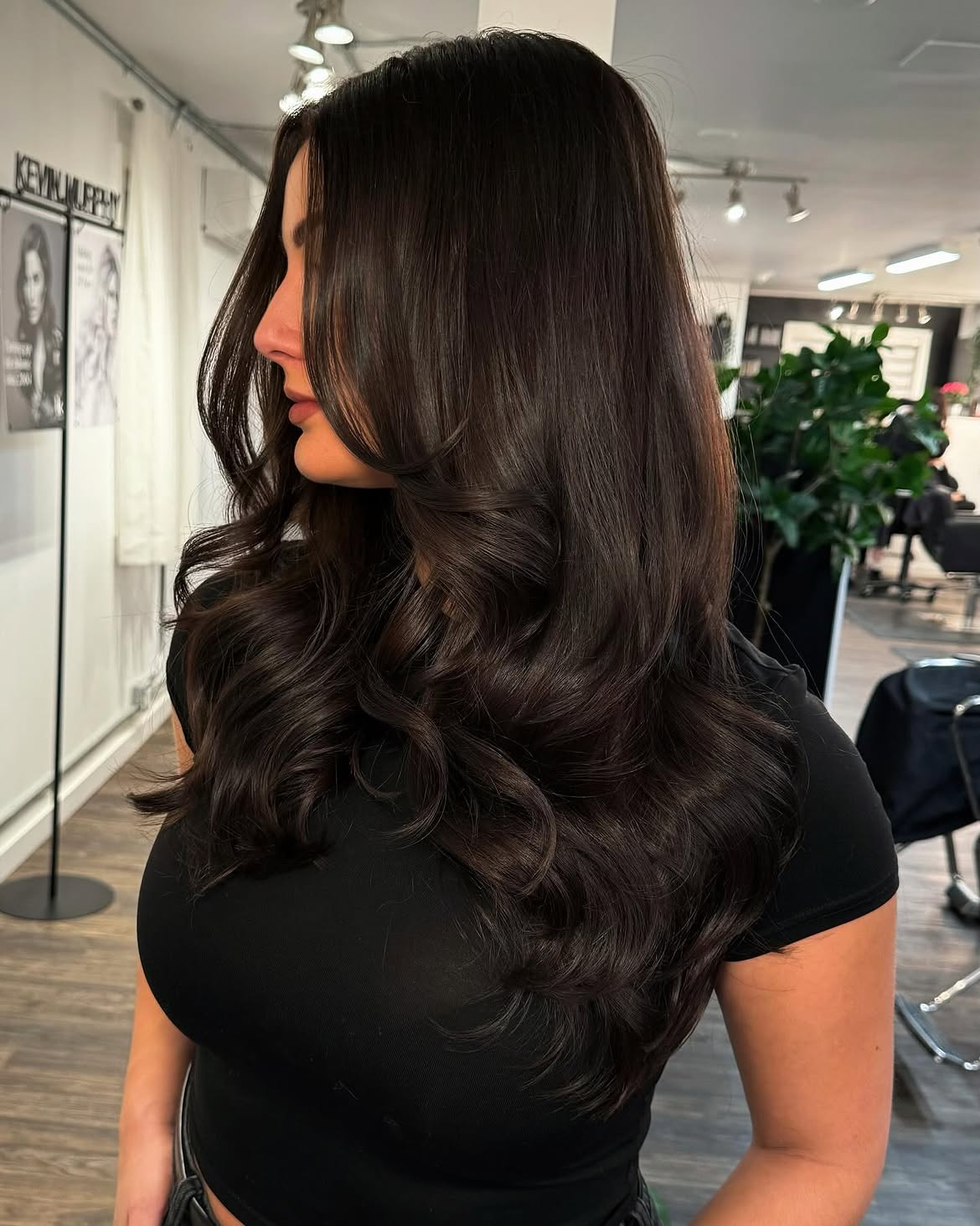 Rich Espresso Waves With Face Framing Layers