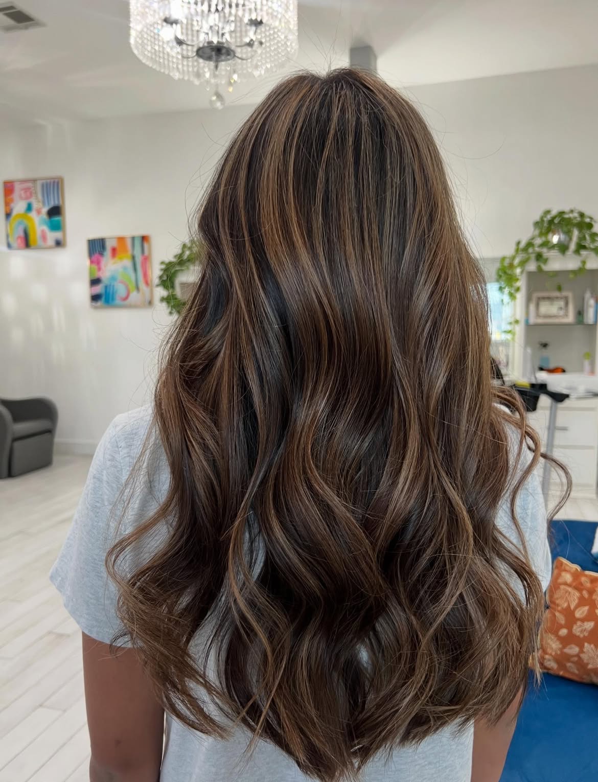 Rich Espresso With Caramel Balayage Waves