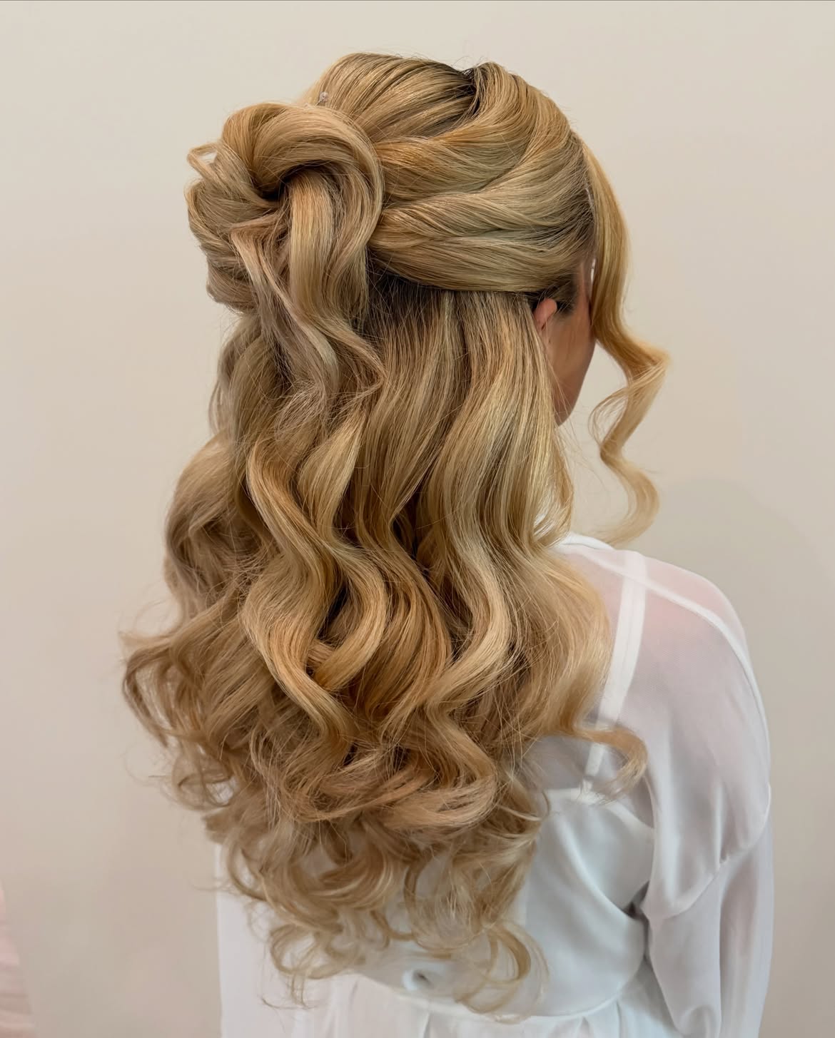 Romantic Twisted Half-Up Bridal Updo