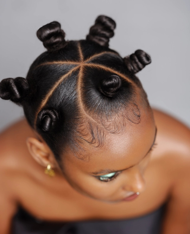 Sculpted Bantu Knots With Defined Edges