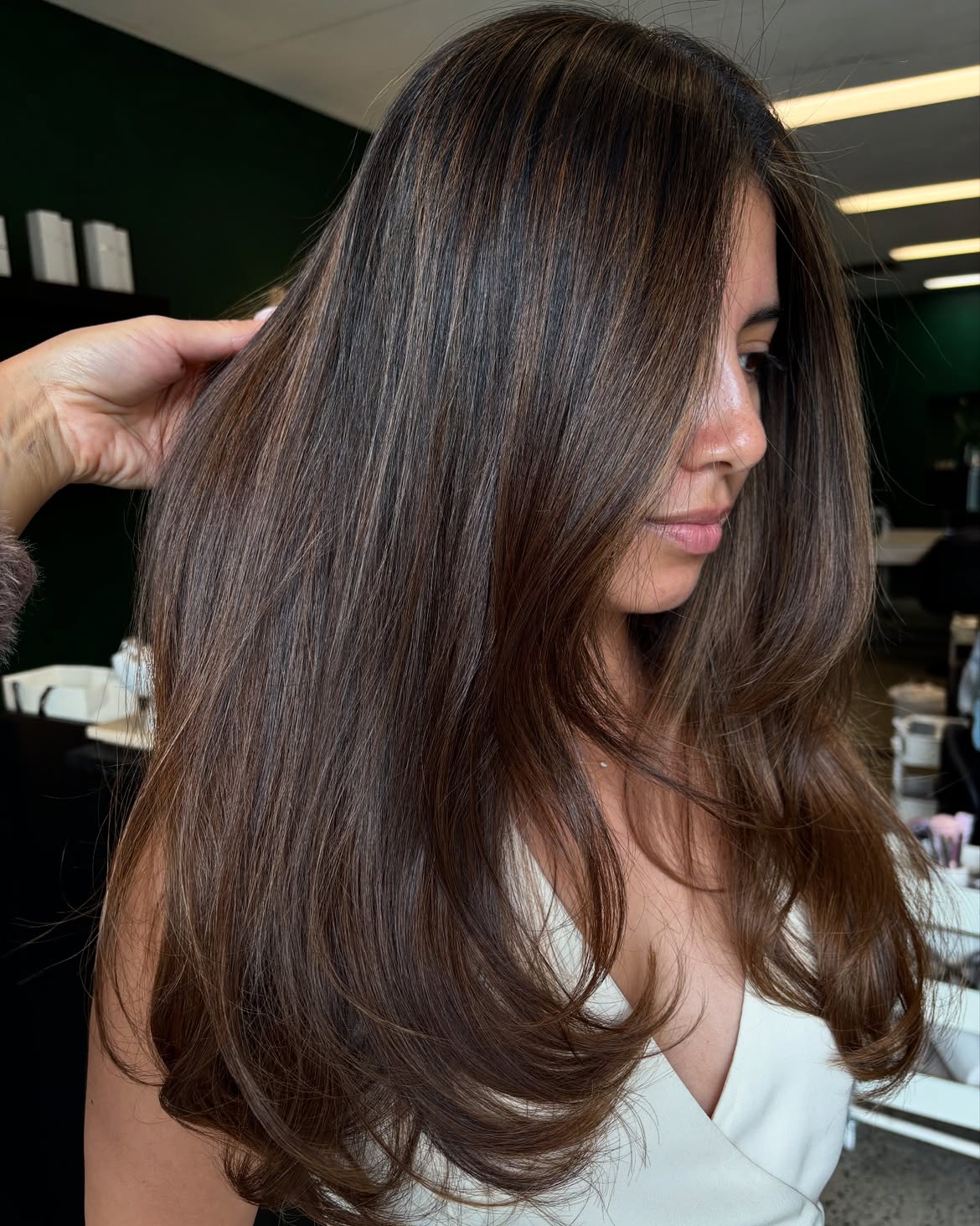 Seamless Chocolate Brown Balayage With Subtle Blonde