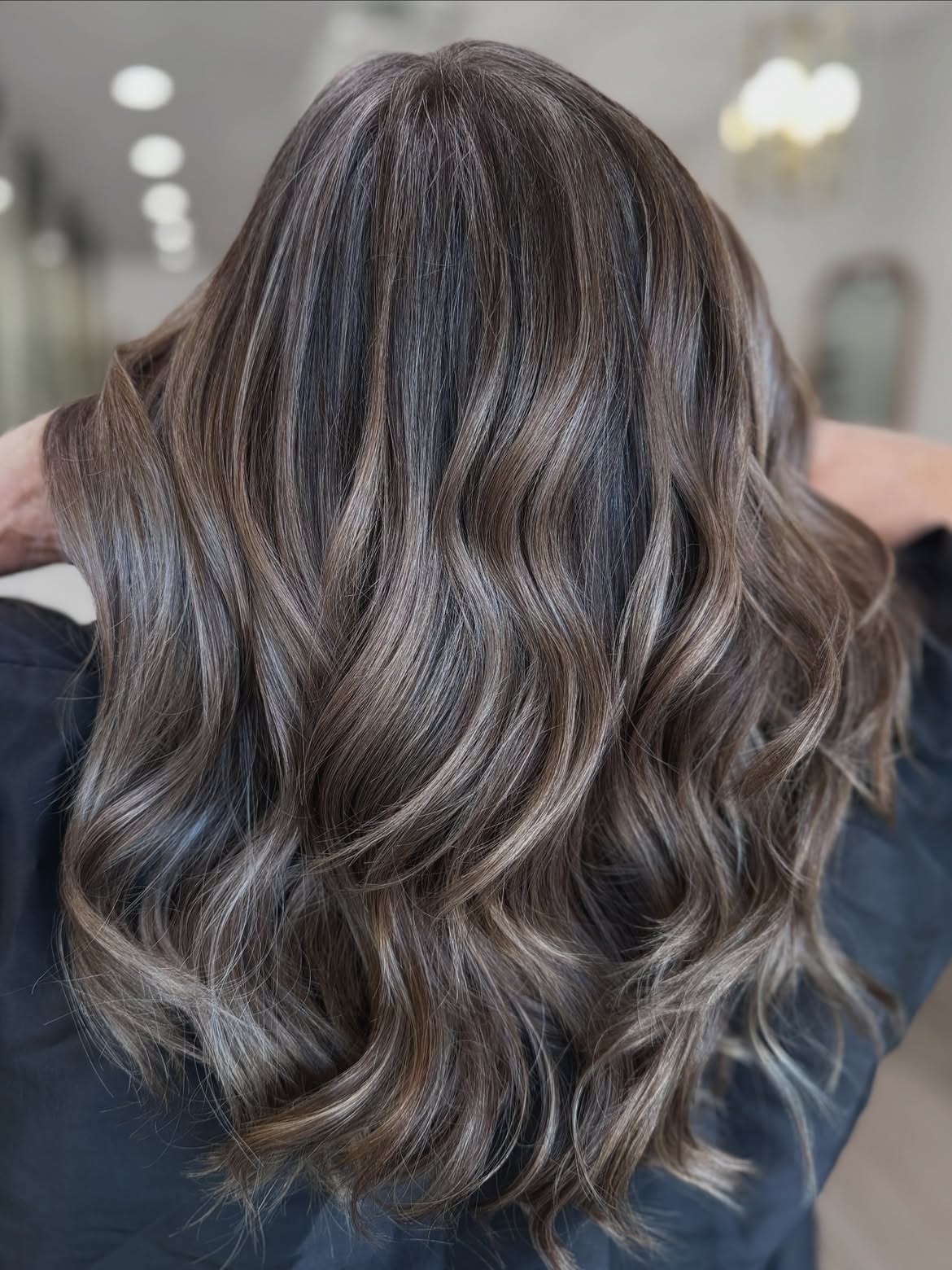 Seamless Grey Blending With Ashy Blonde Highlights