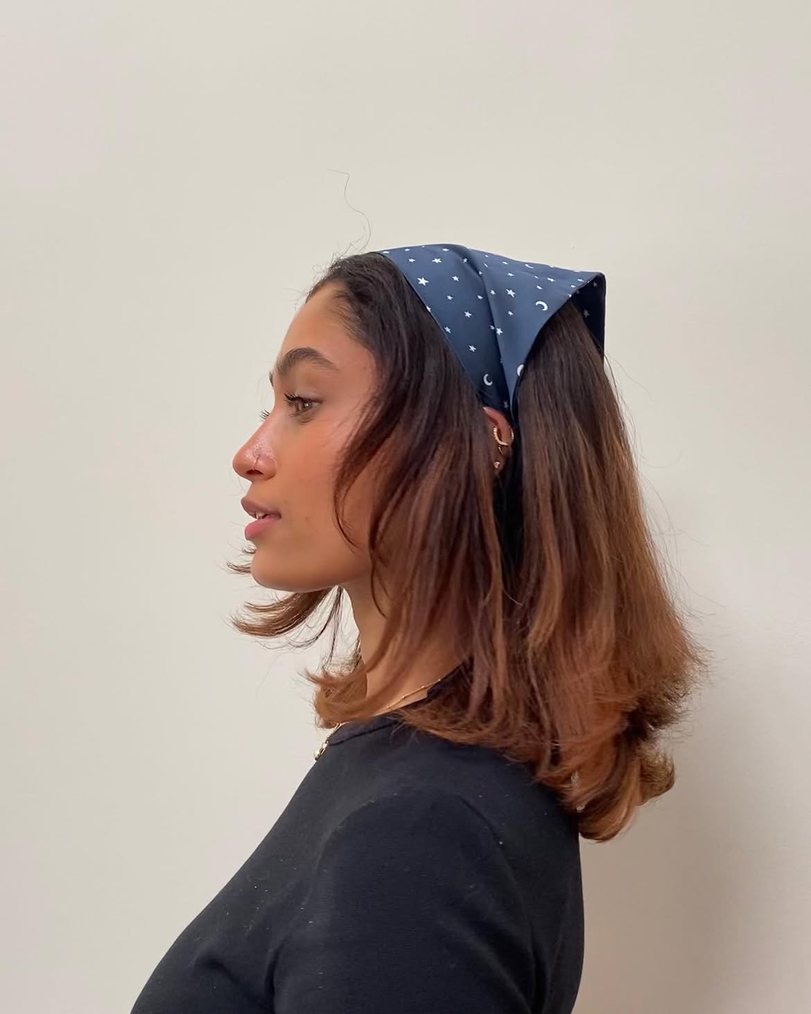 Shoulder Length Layers With A Chic Silk Scarf