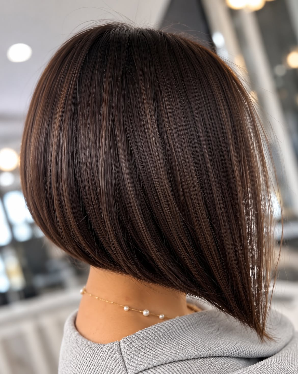 Sleek A-Line Bob With Subtle Highlights