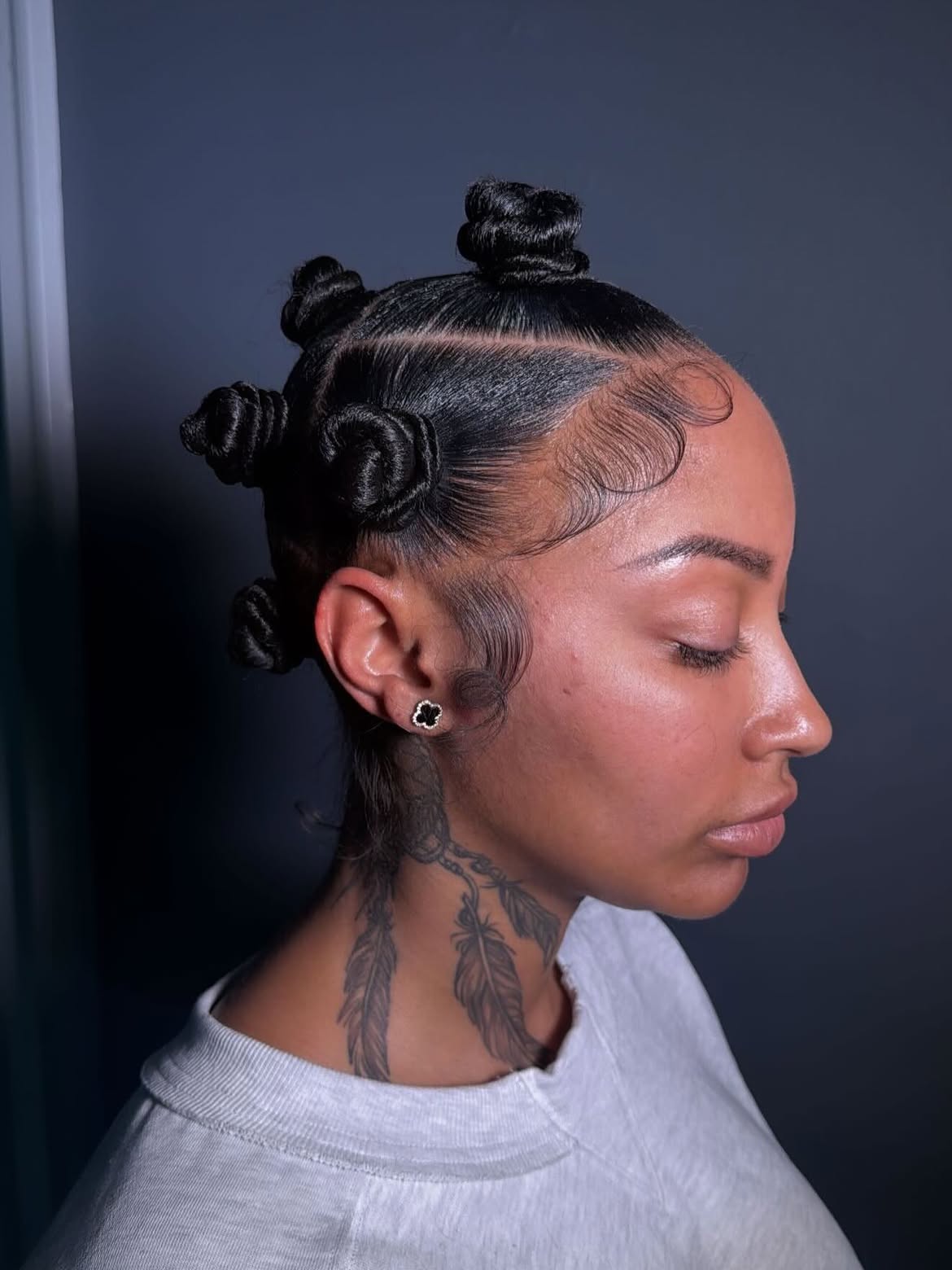 Sleek Bantu Knots With Defined Edges