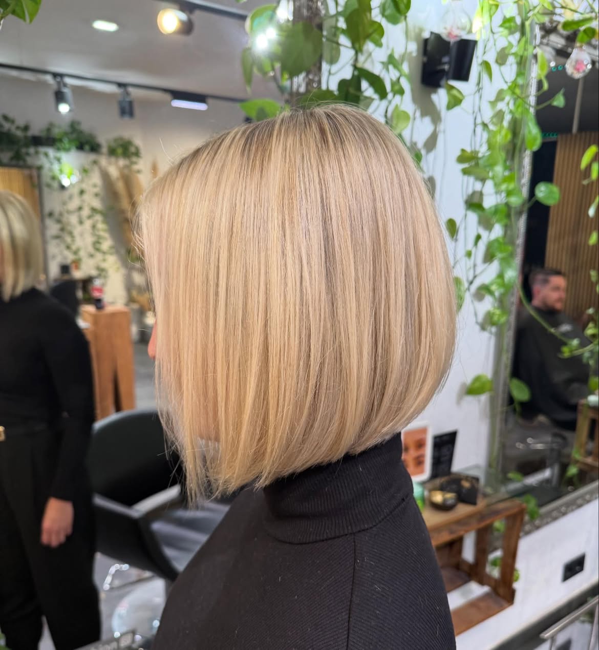 Sleek Chin Length Blunt Blonde Bob