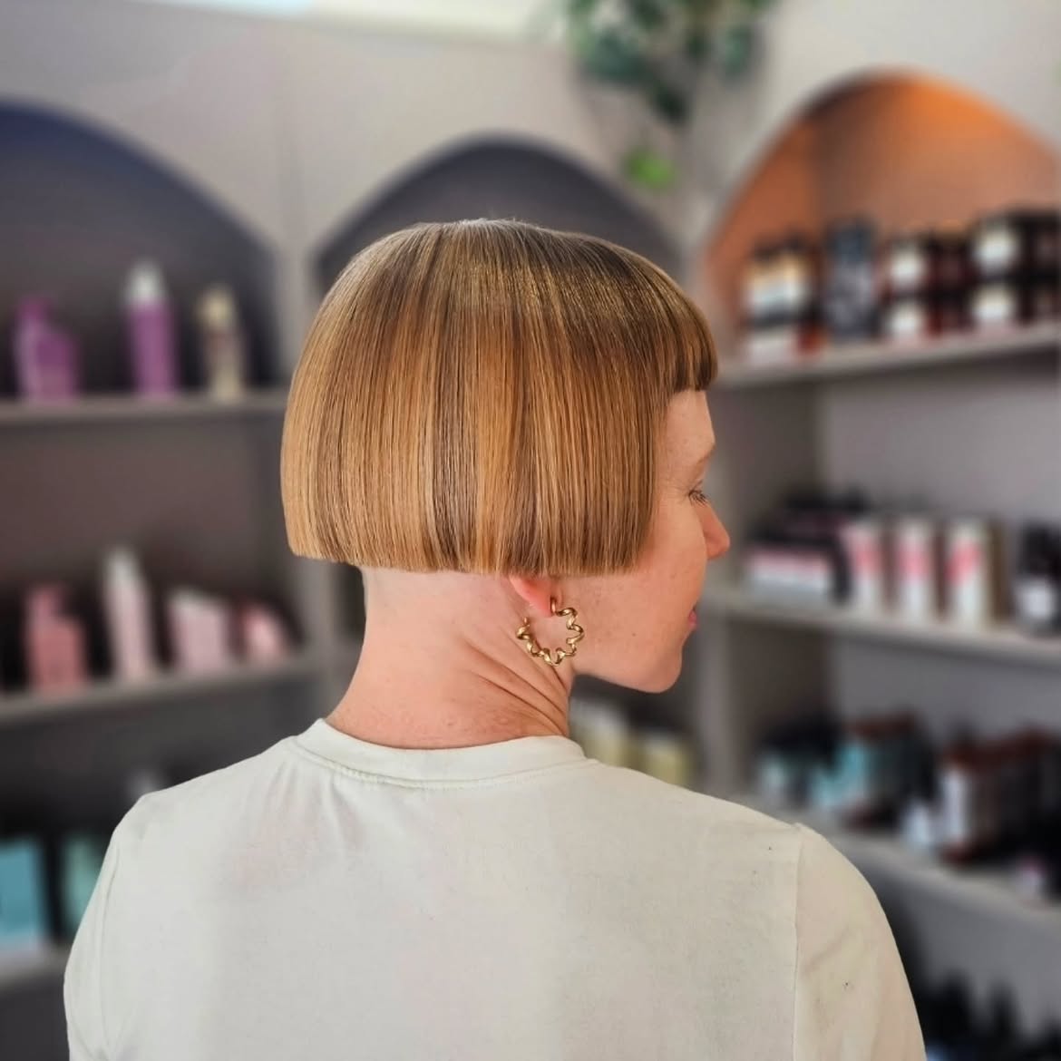 Sleek Chin Length Blunt Bob With Baby Bangs