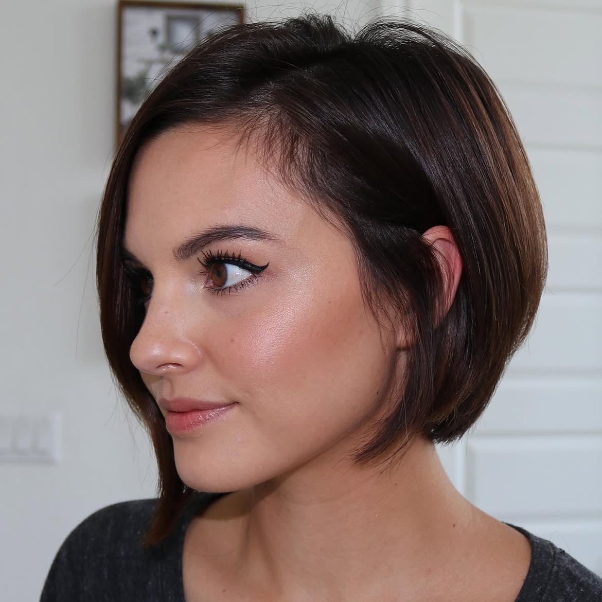 Sleek Chocolate Brown Inverted Bob