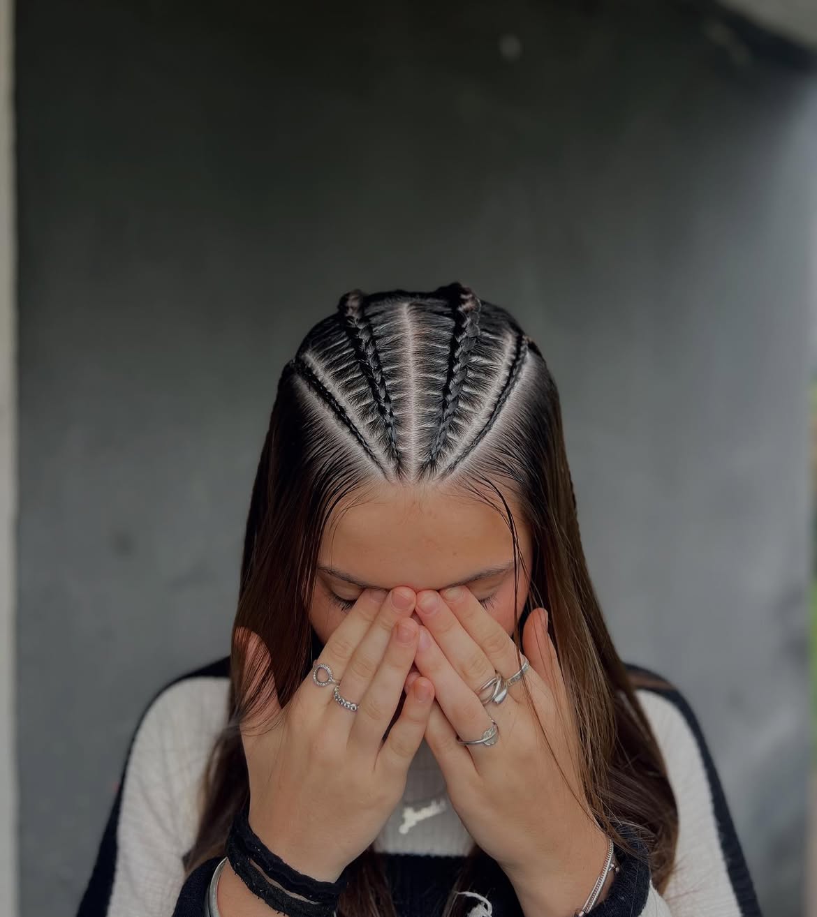 Sleek Cornrow Braided Half Up Hairstyle