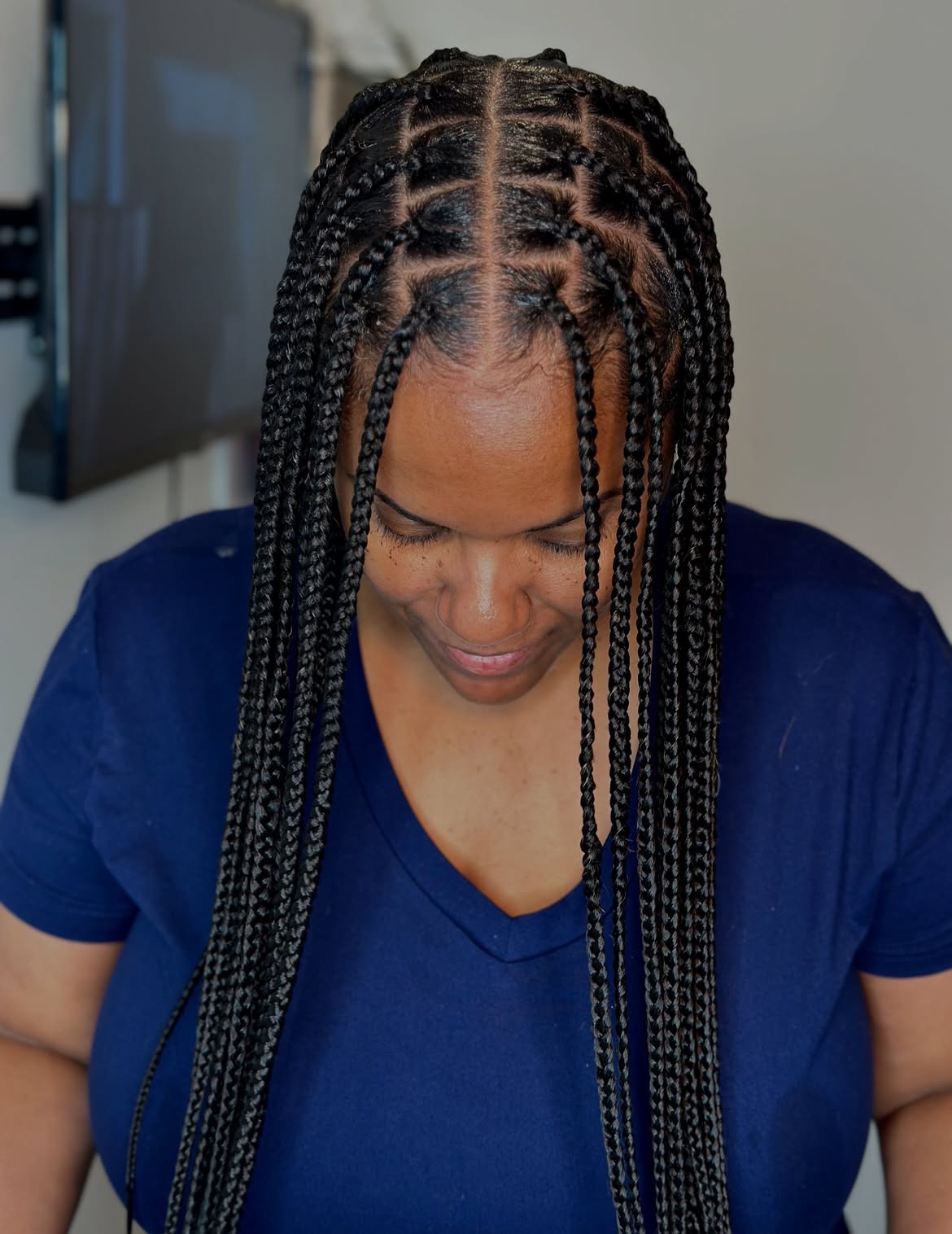 Sleek Medium Length Knotless Braids