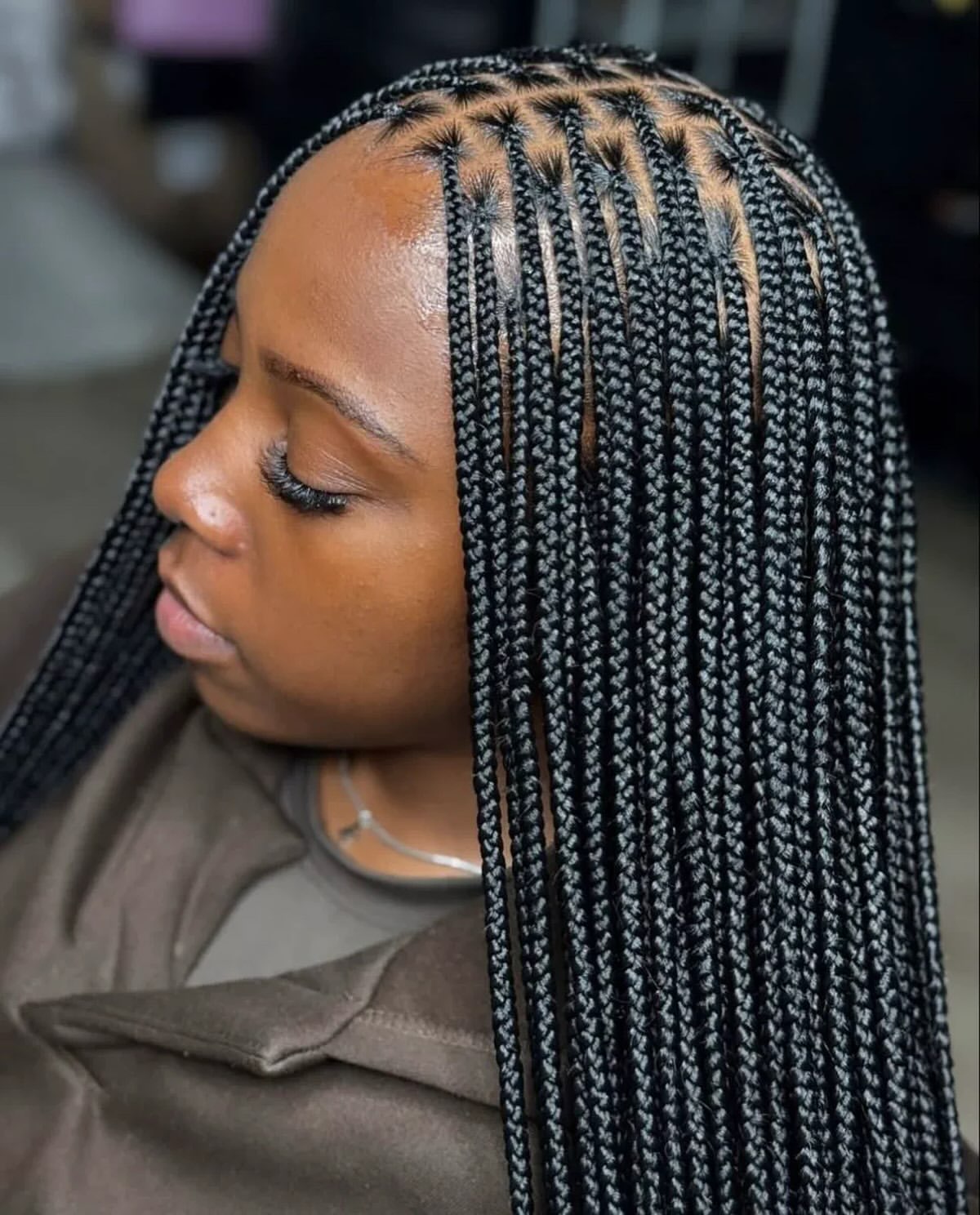 Sleek Square Part Box Braids