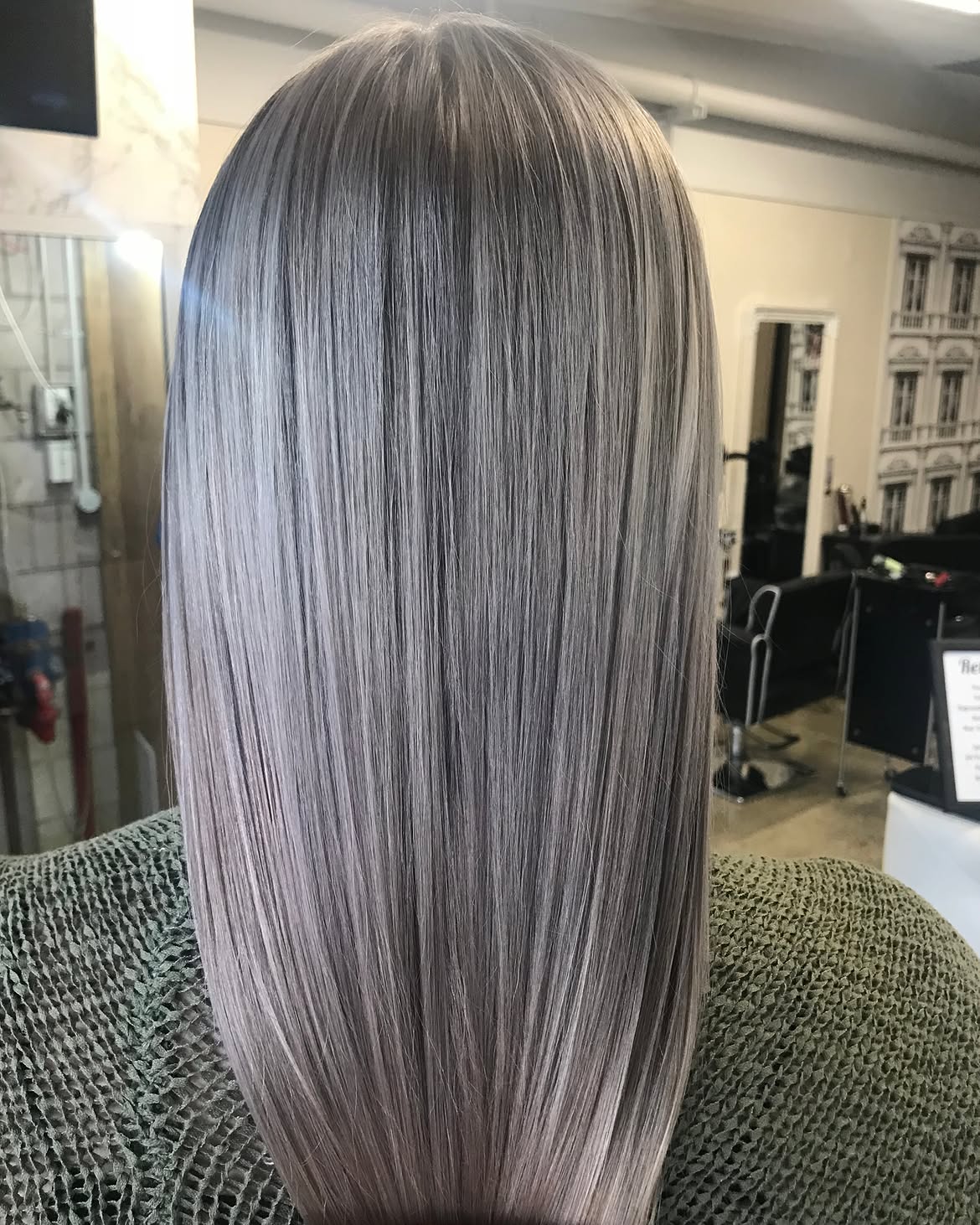 Smoky Ash Blonde With Subtle Violet Tones