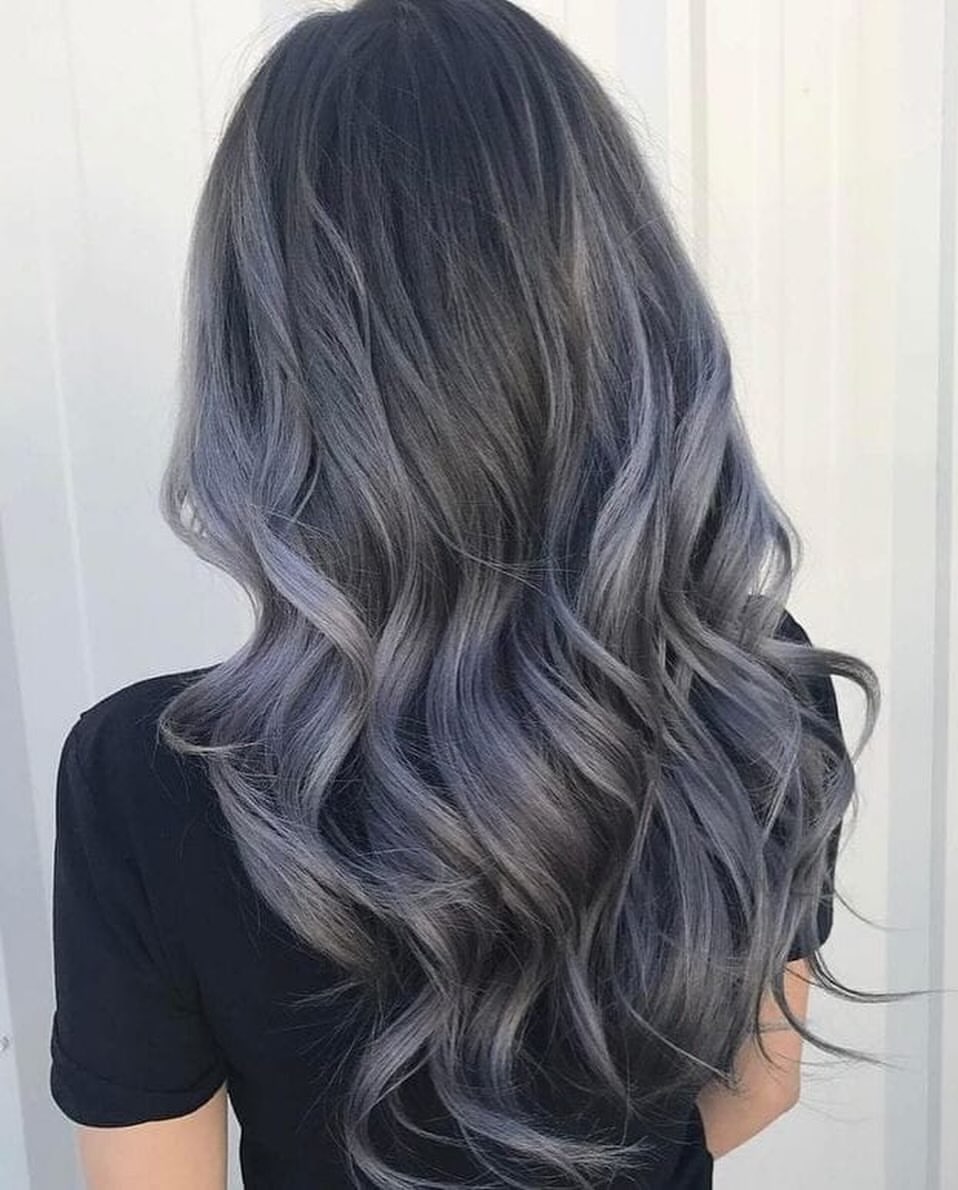 Smoky Ash Grey Ombre With Soft Waves
