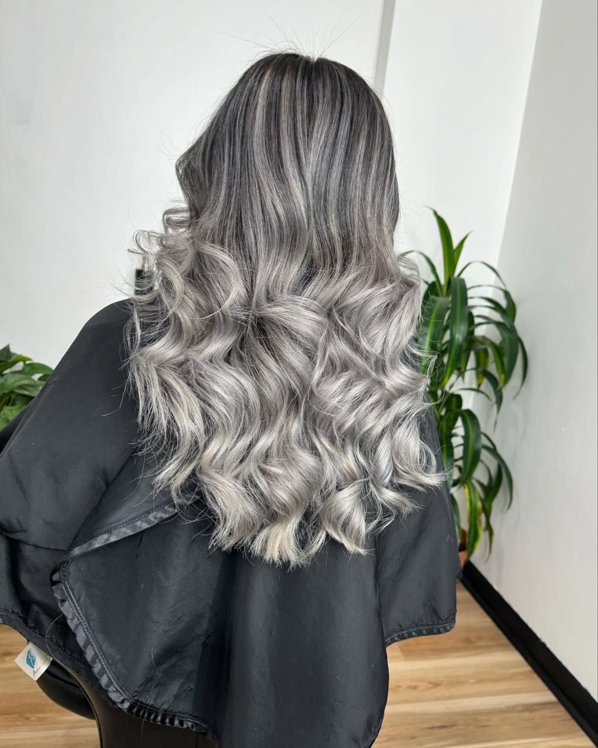Smoky Ash Grey Waves With Dark Roots