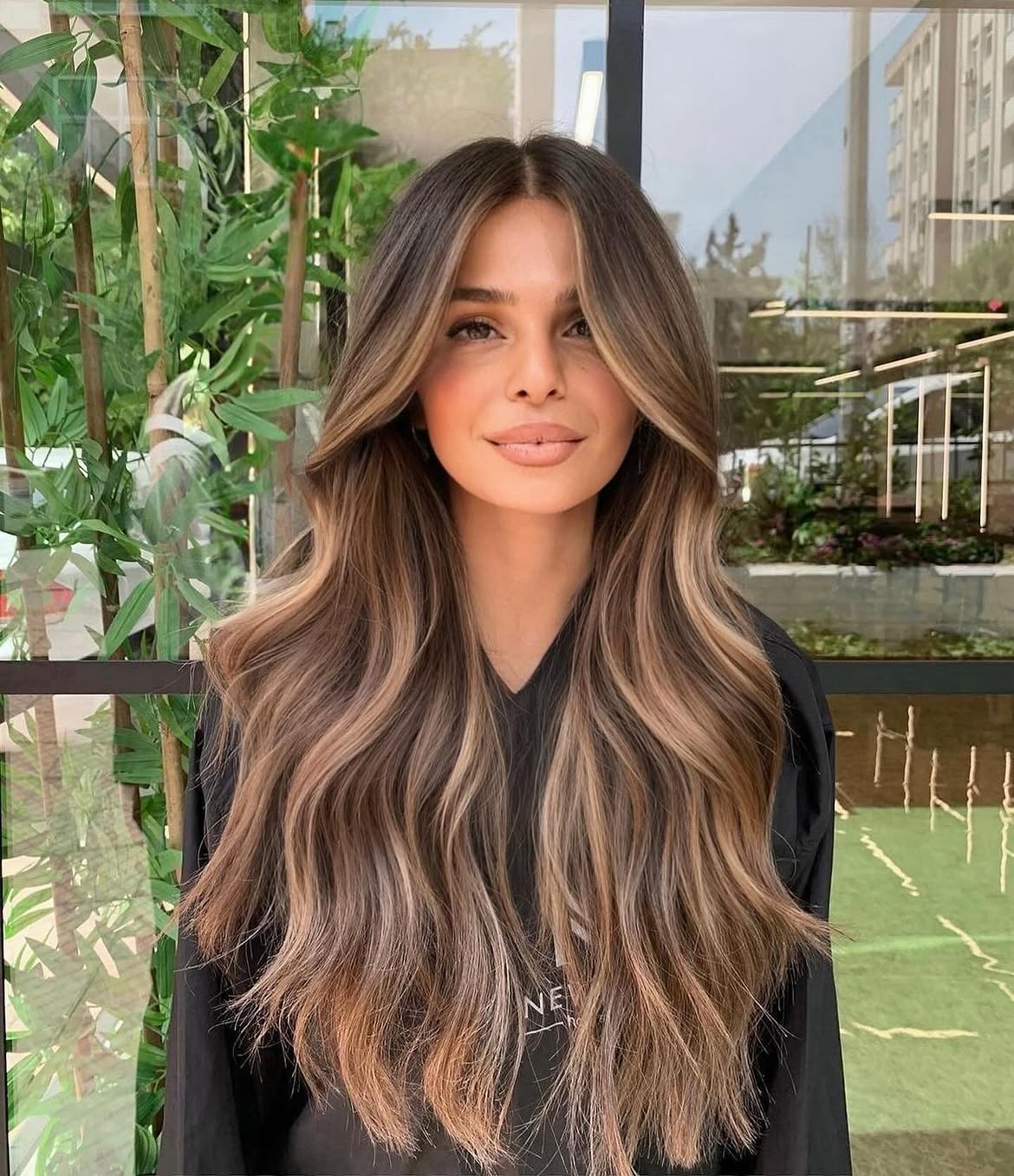 Soft Brunette Balayage With Face Framing Layers