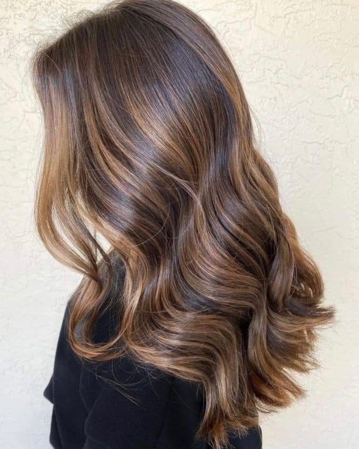 Soft Caramel Balayage With Polished Cascading Waves