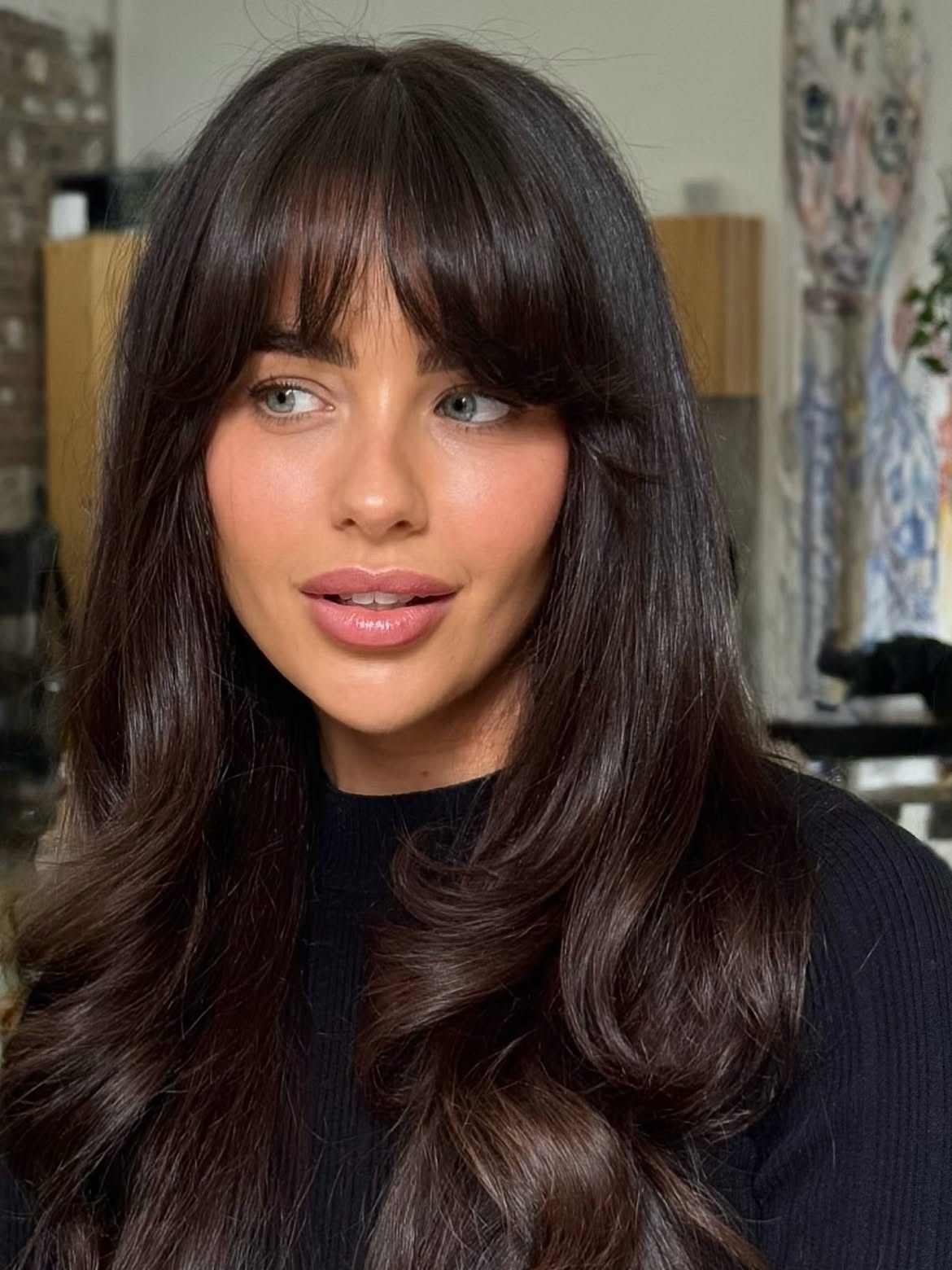 Soft Curtain Bangs With Voluminous Layers