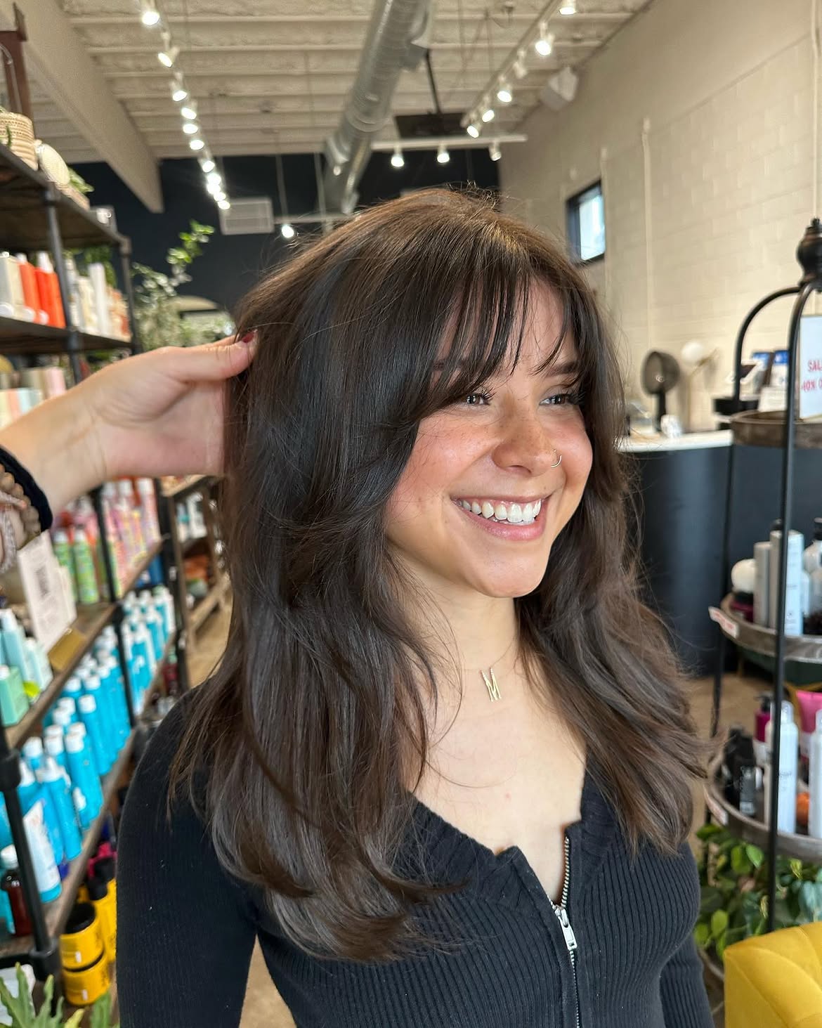 Soft Face-Framing Layers With Wispy Bangs