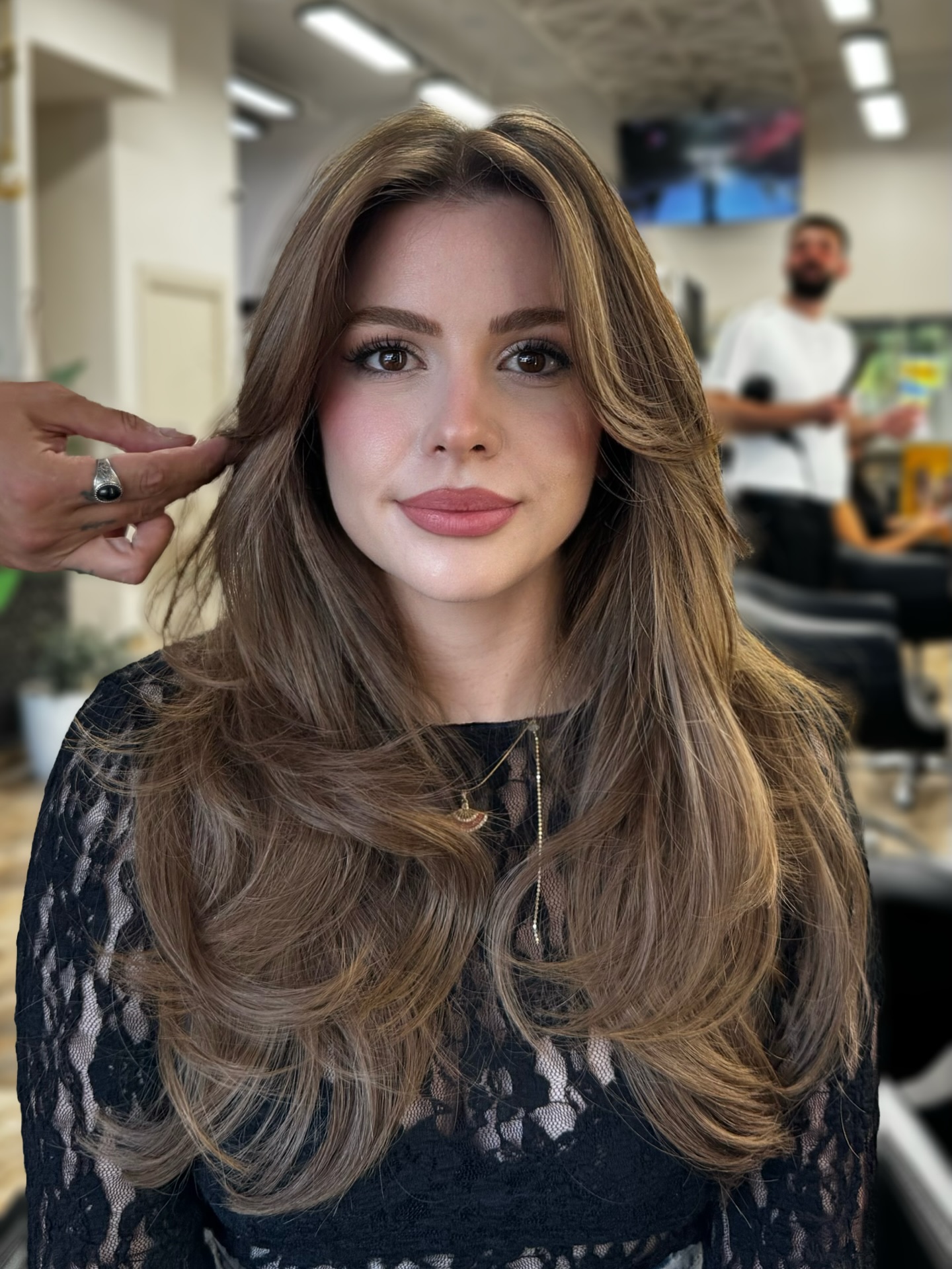 Soft Layered Cut With Flowing Curtain Bangs
