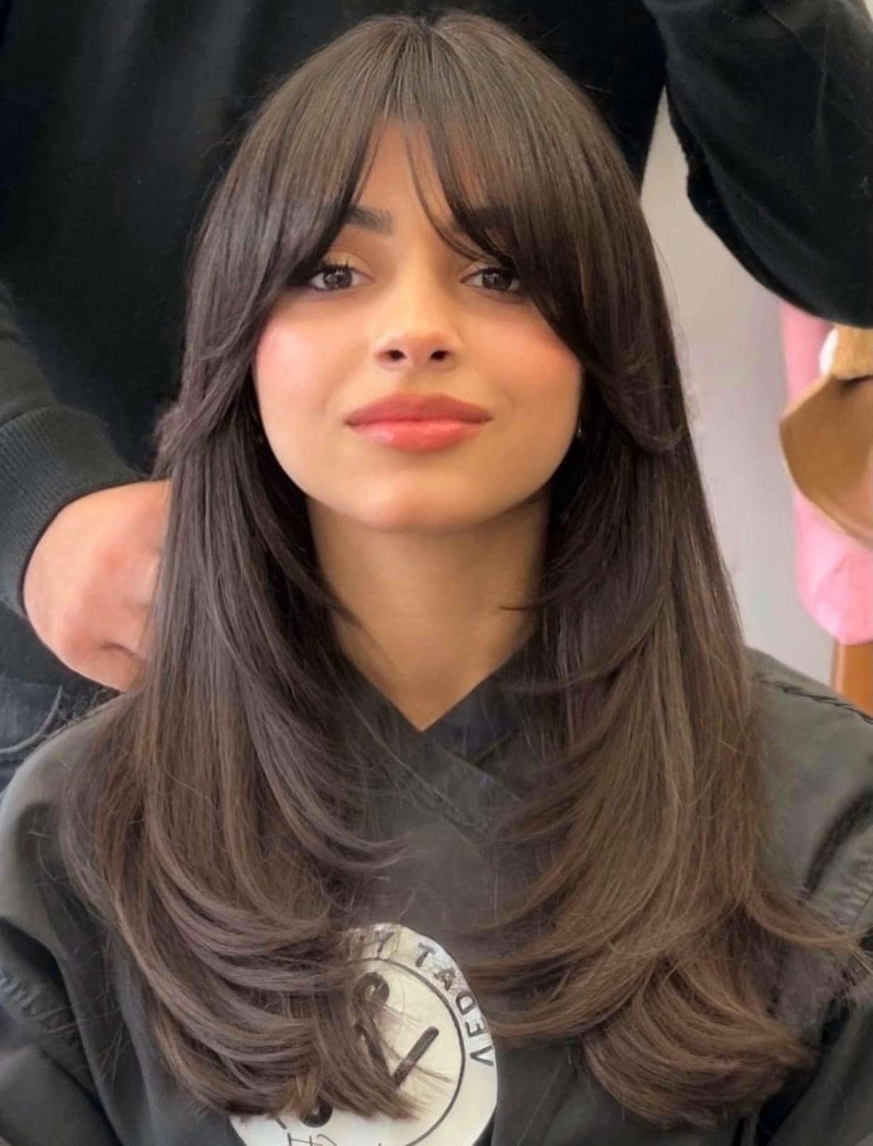 Soft Layered Mid-Length Cut With Curtain Bangs
