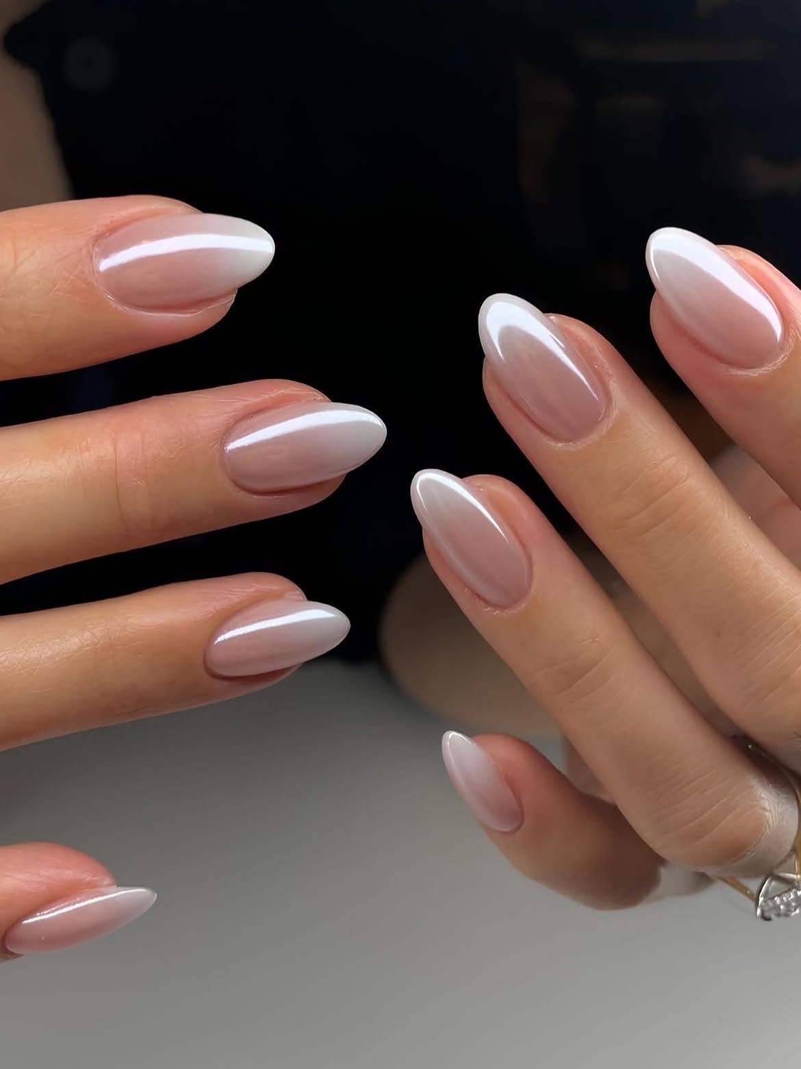 Soft Ombre Almond French Nails