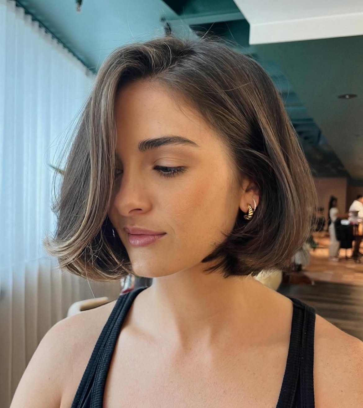 Sophisticated Deep Side Part Chin Length Bob
