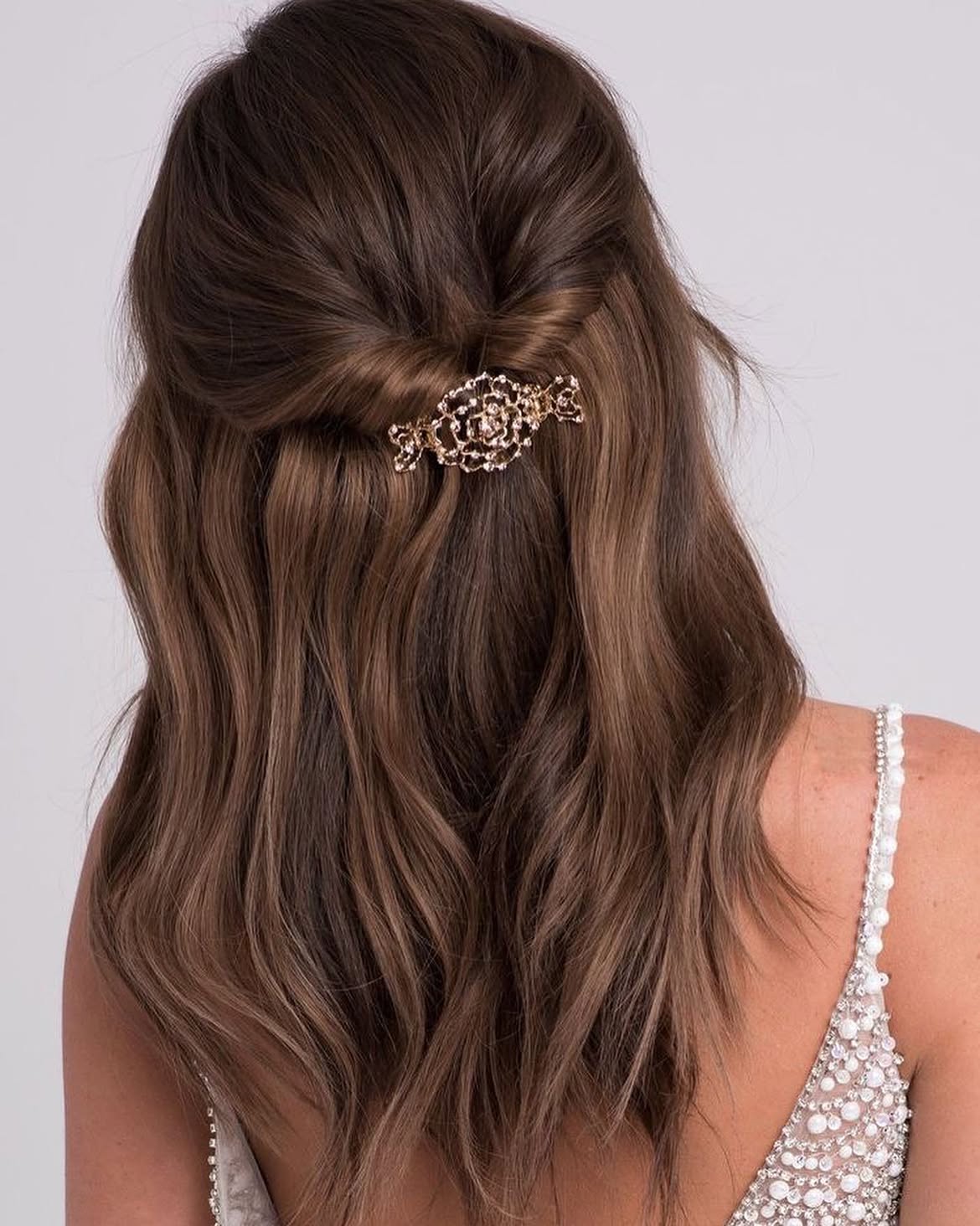 Sparkling Embellished Half-Up Twist