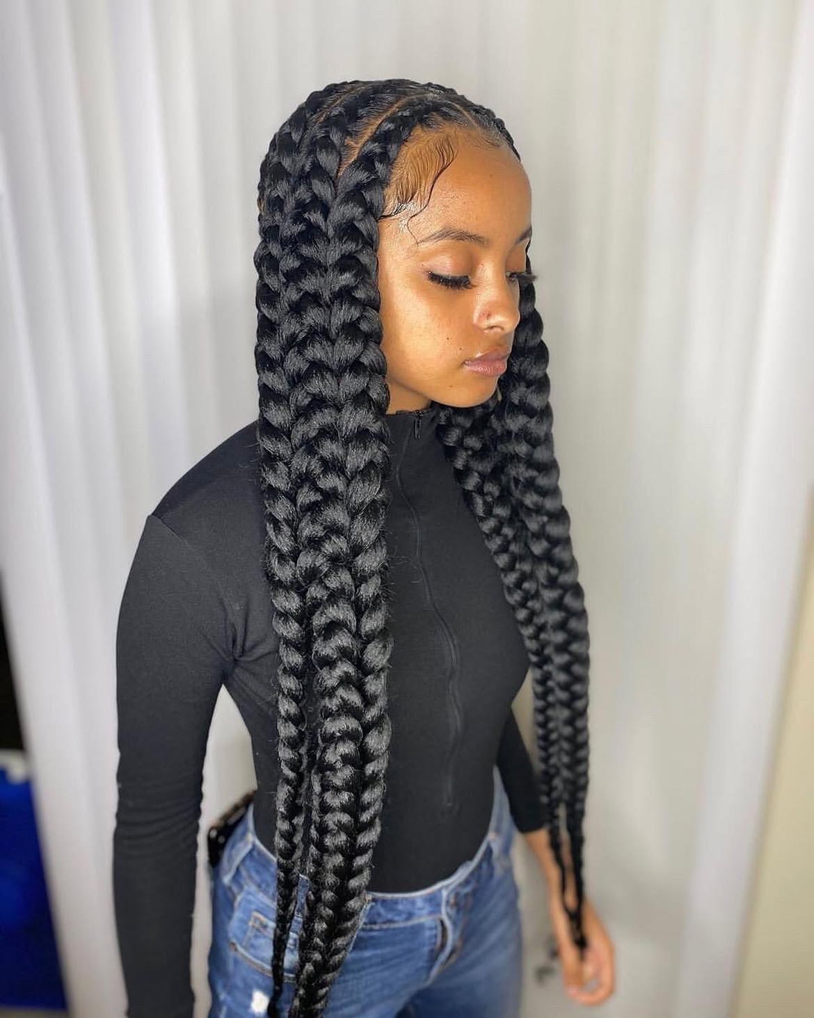 Statement Jumbo Braids With Baby Hair
