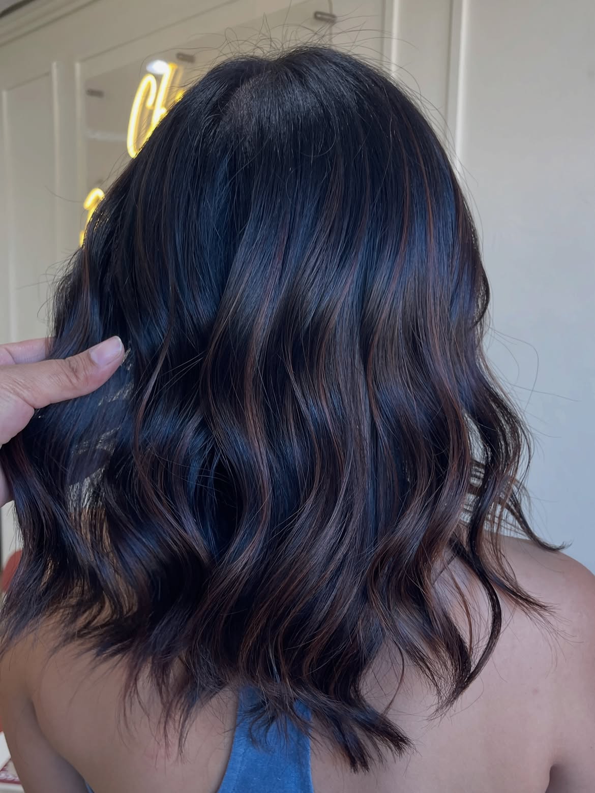 Subtle Auburn Highlights On Dark Espresso Waves
