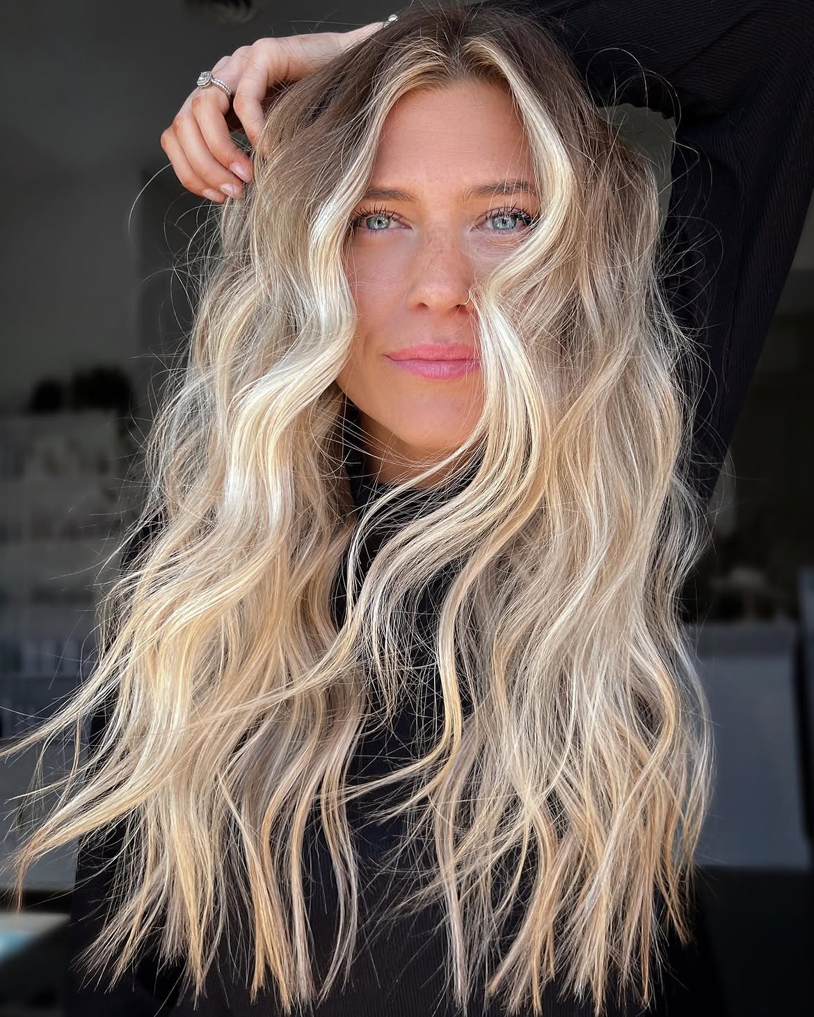Sun-Kissed Beach Waves With Blonde Money Piece