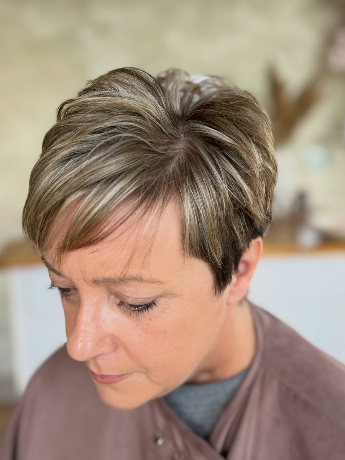 Tapered Pixie Cut With Dimensional Highlights