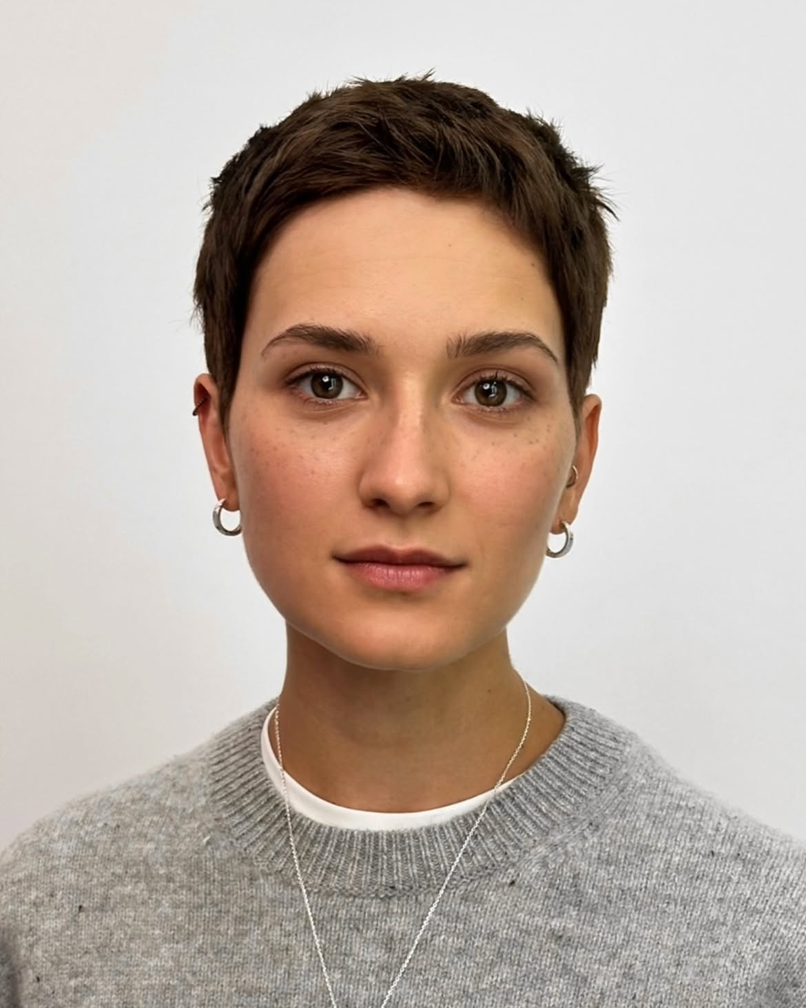 Textured And Piecey Dark Brown Pixie Cut