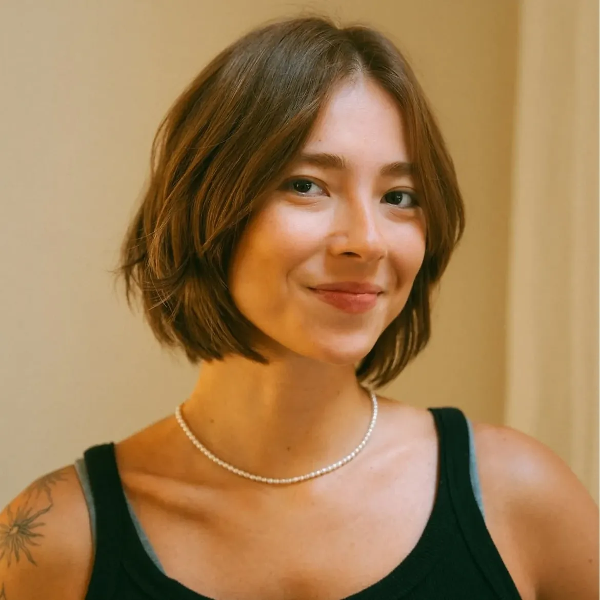 Textured Chin Length Bob With Face Framing Layers