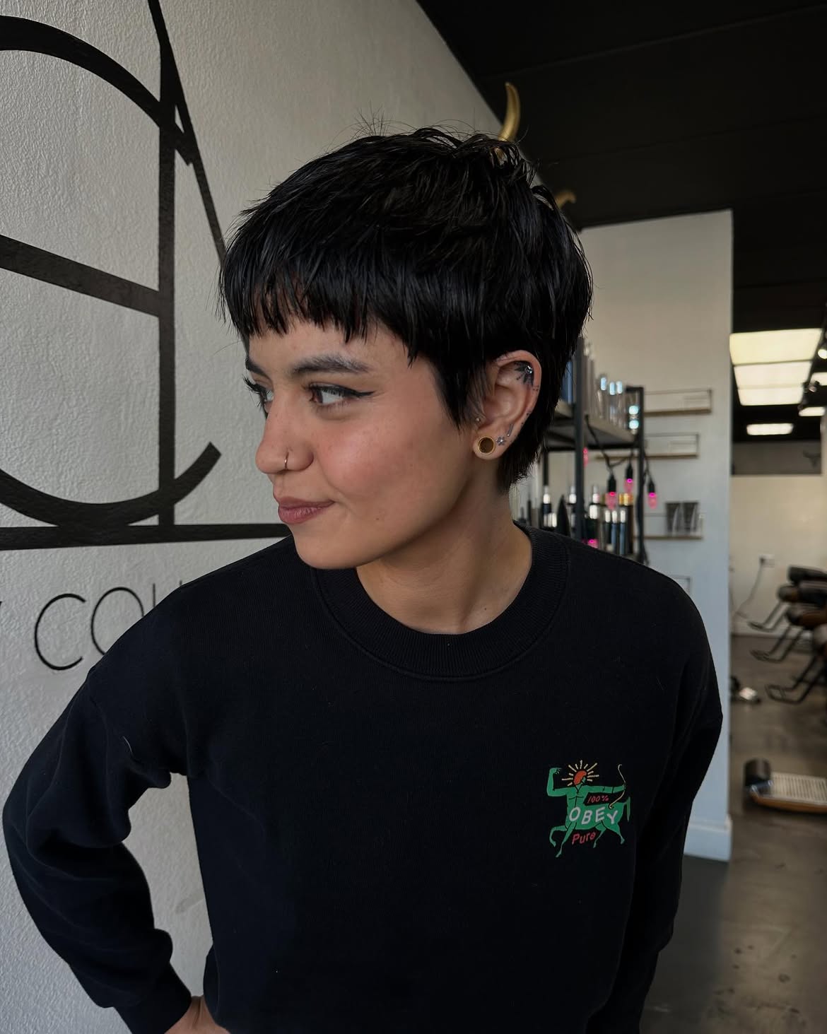 Textured Choppy Pixie With Micro Bangs