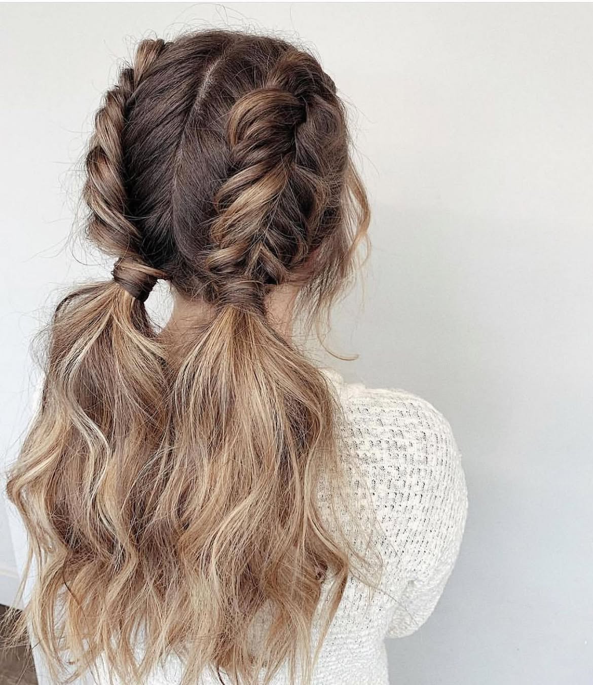 Textured Dutch Braids With Wavy Pigtails