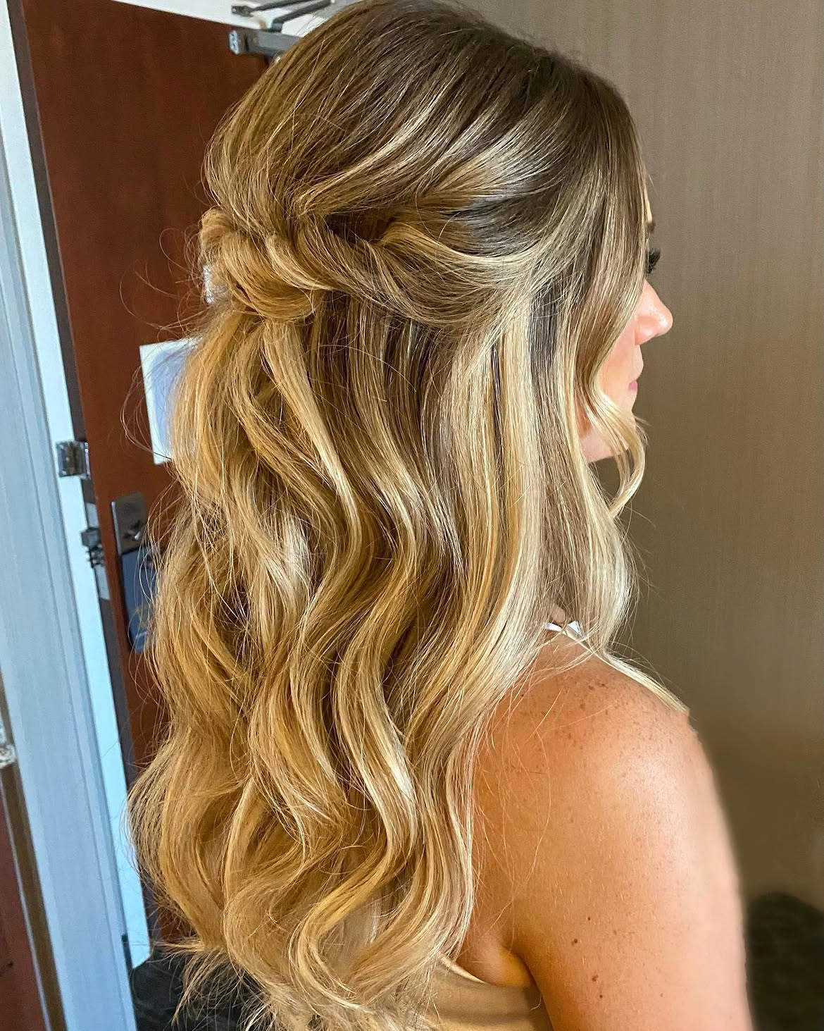 Textured Twist Half Up Half Down Waves