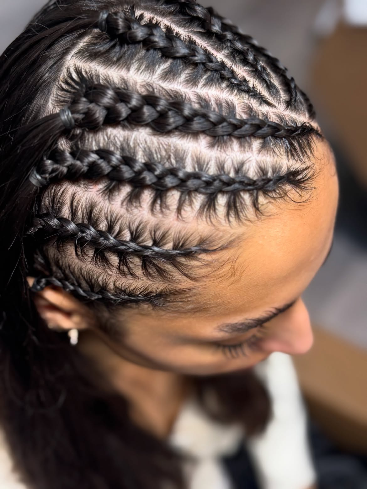 Tight Braided Front Rows For Sleek Style
