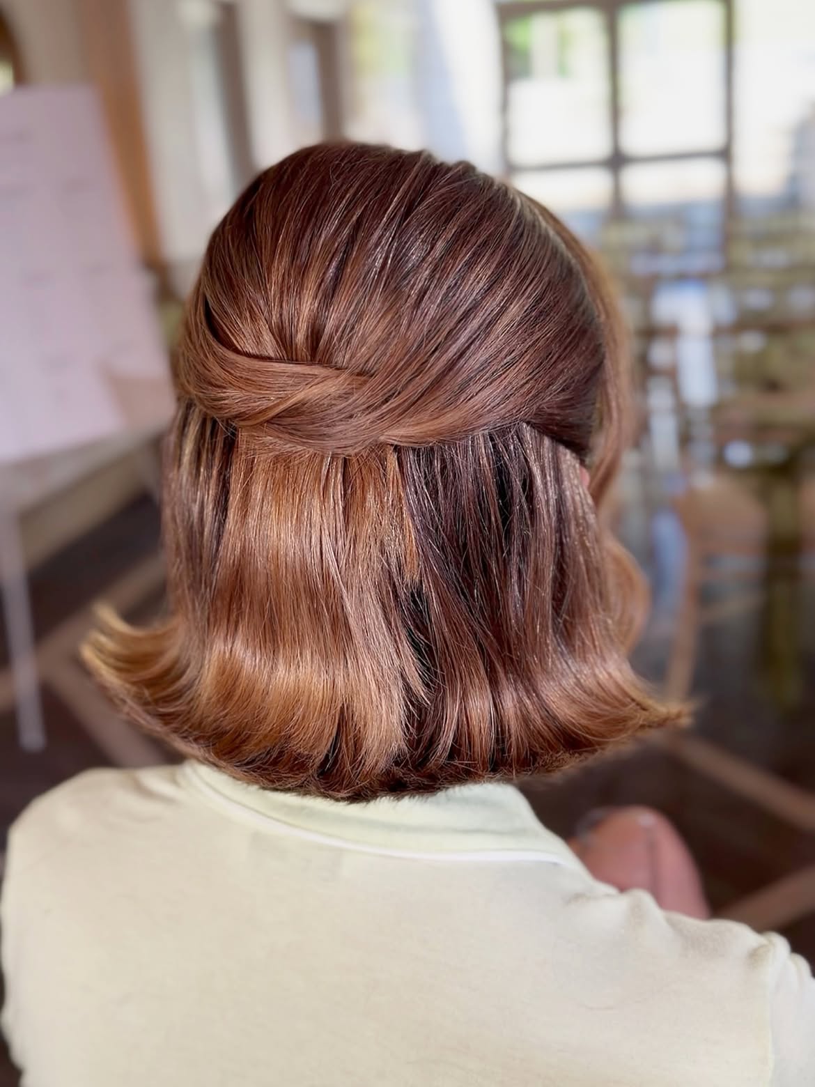 Twisted Half-Up Bob With Honey-Kissed Ends