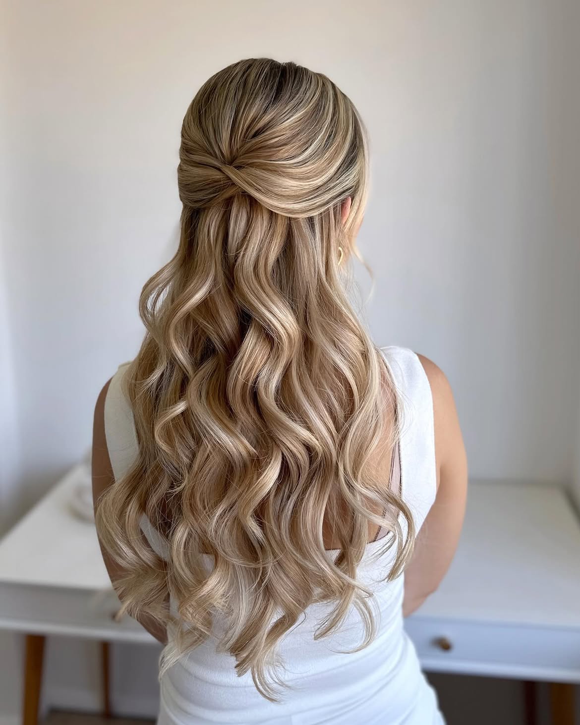 Twisted Half Up Half Down With Loose Curls