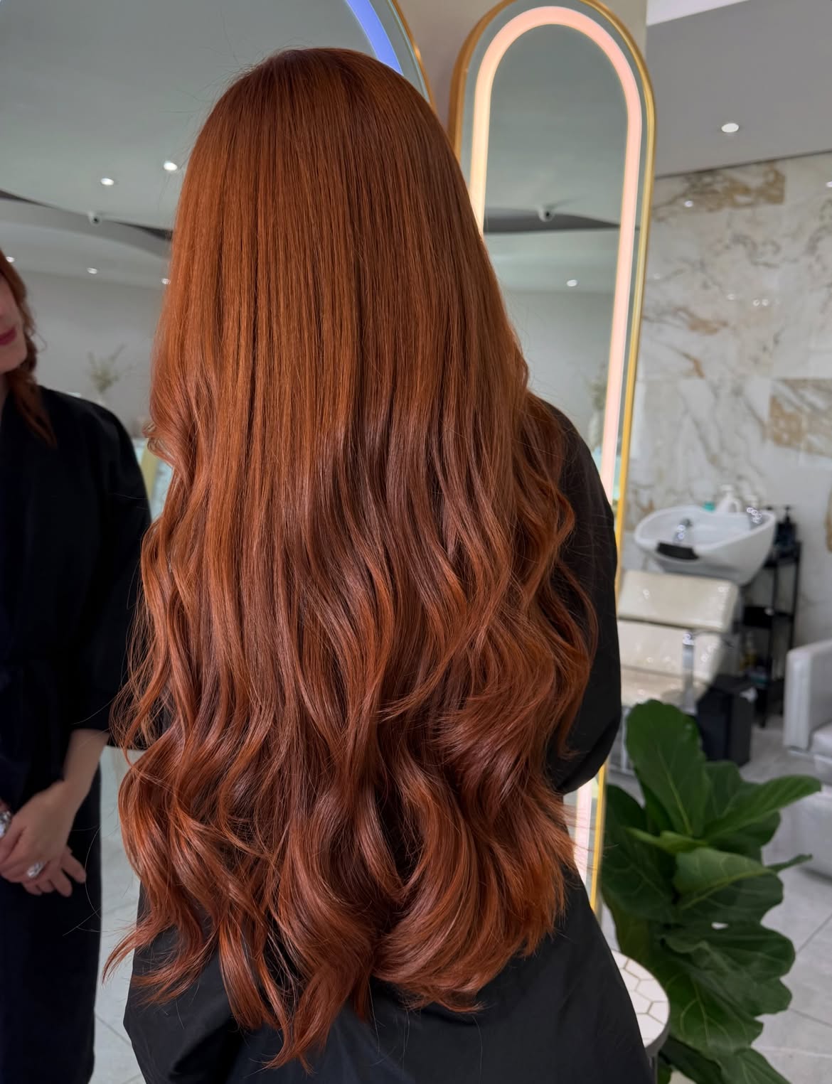 Vibrant Copper Waves On Long Healthy Hair