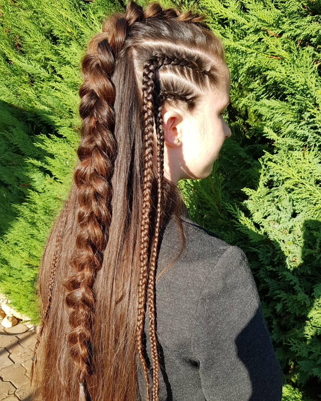 Viking Warrior Braids With Long Flowing Hair