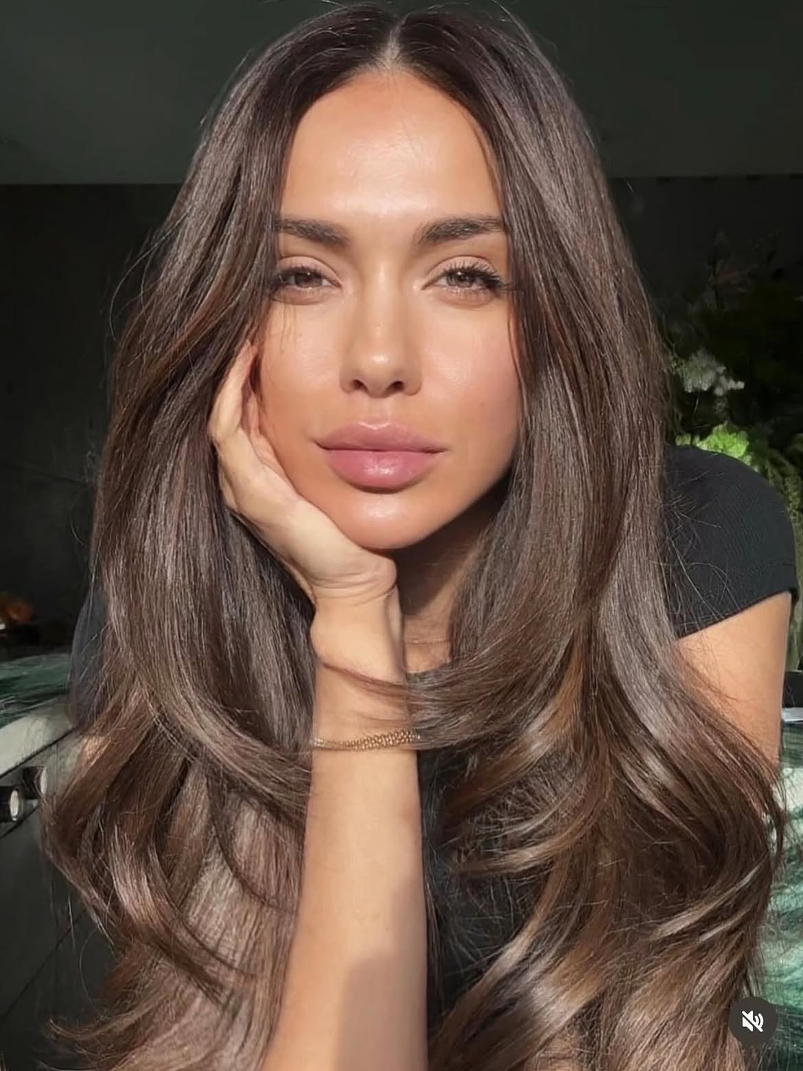 Voluminous Brunette Blowout With Soft Face Framing Layers