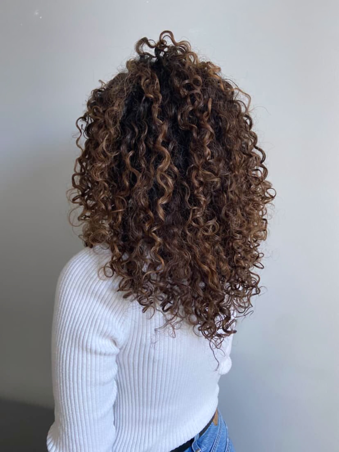 Voluminous Brunette Curls With Half Up Style