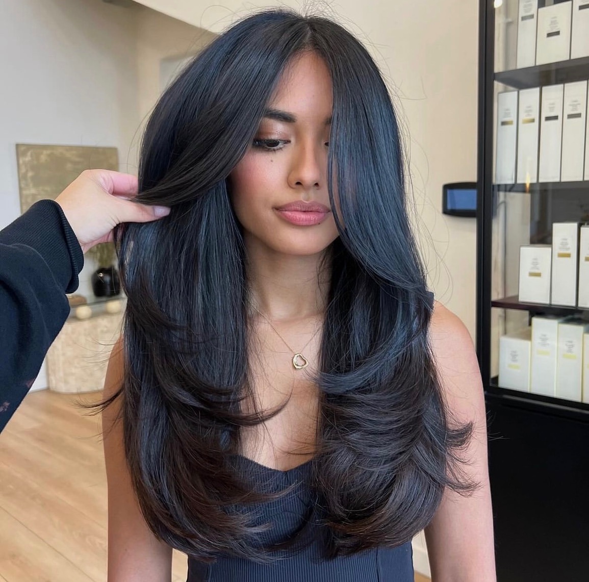 Voluminous Butterfly Layers With Soft Curtain Bangs
