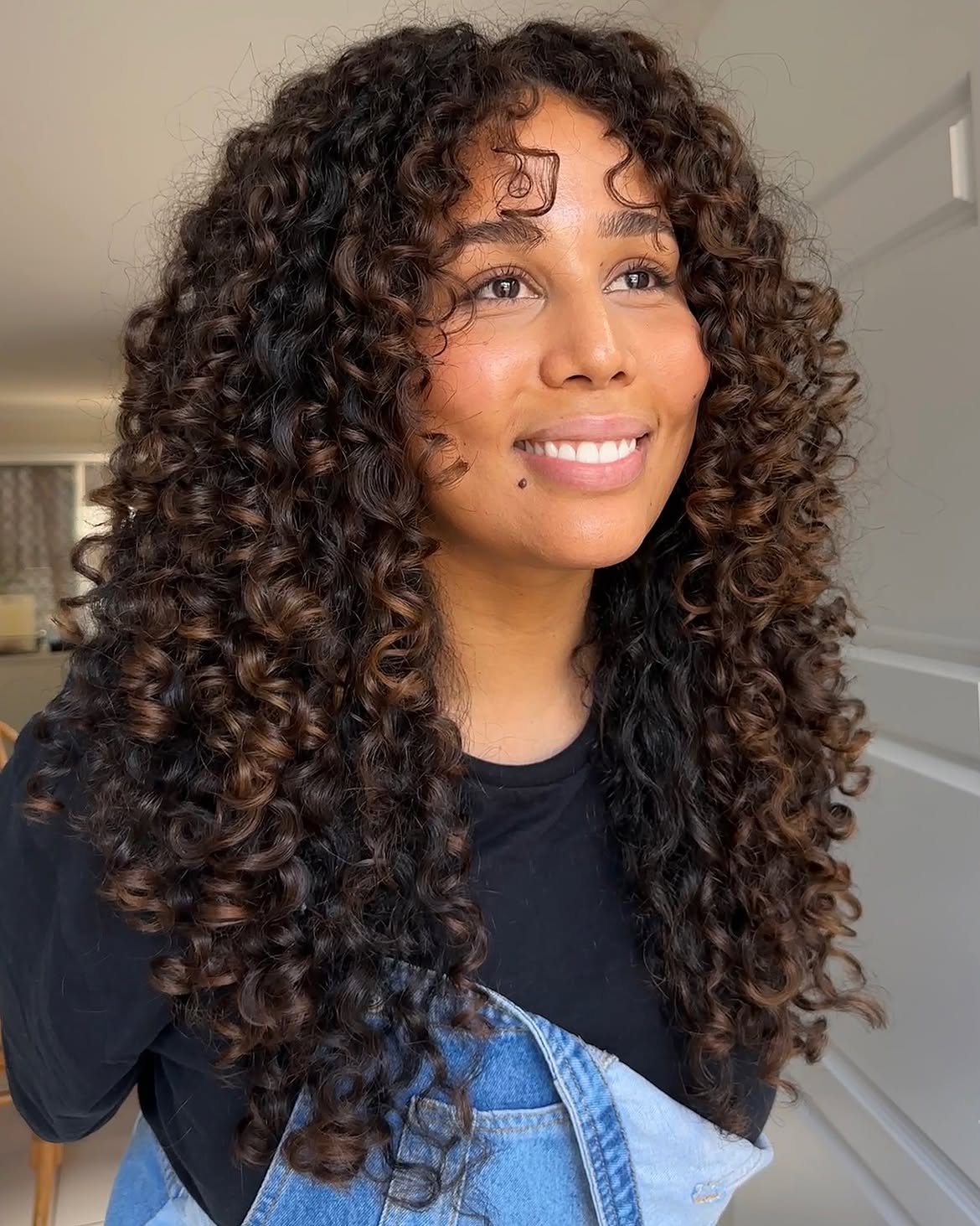 Voluminous Curly Shag With Face Framing Layers