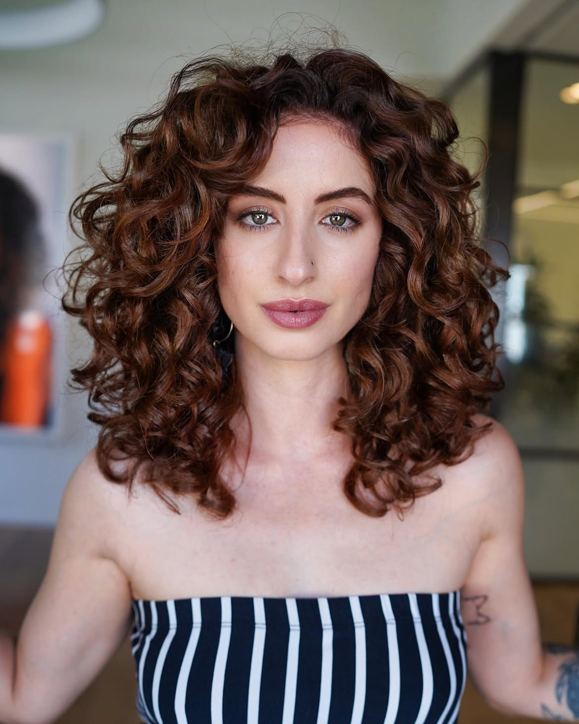 Voluminous Layered Chocolate Brown Curls