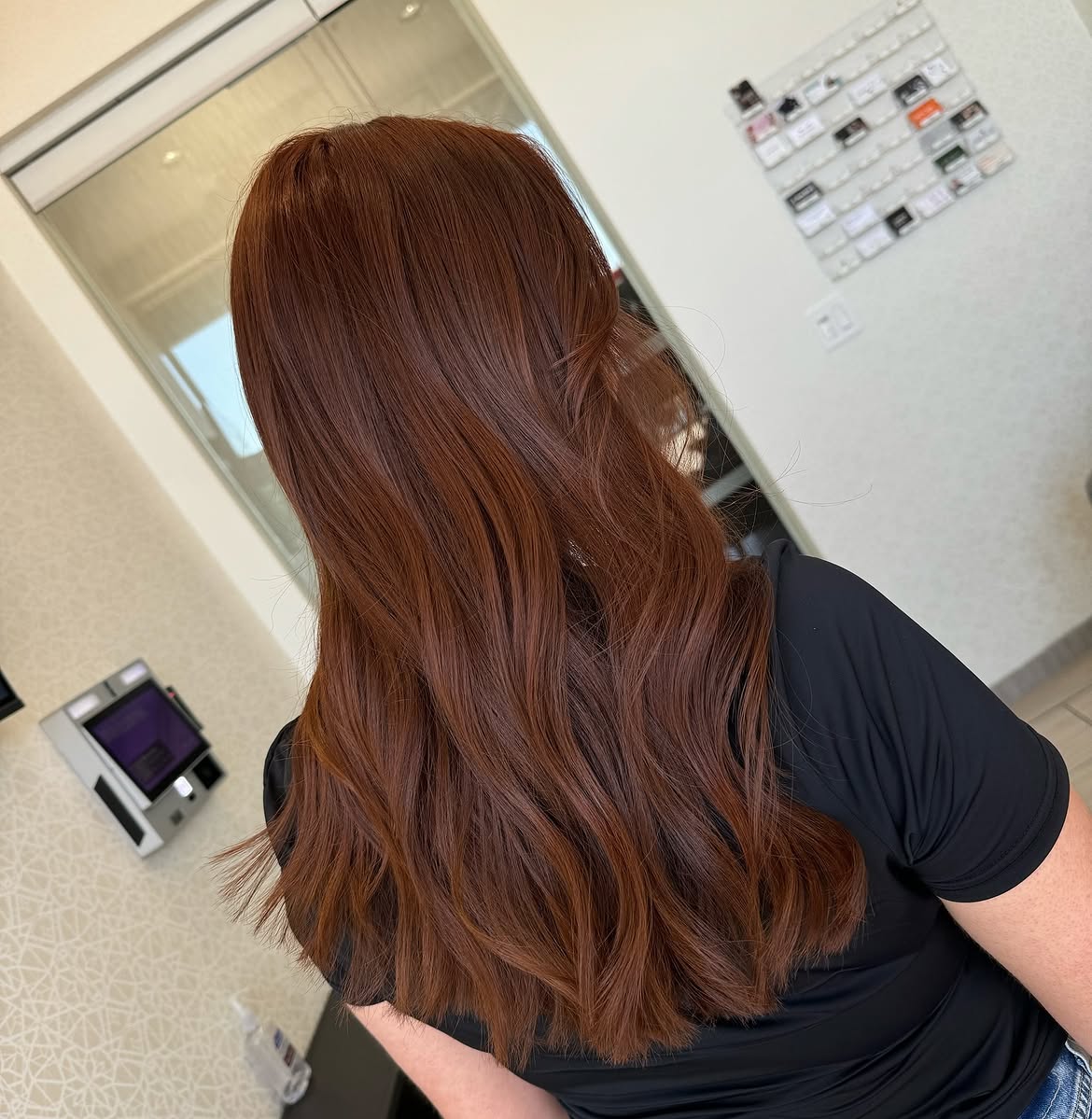 Warm Auburn Waves With Subtle Face-Framing