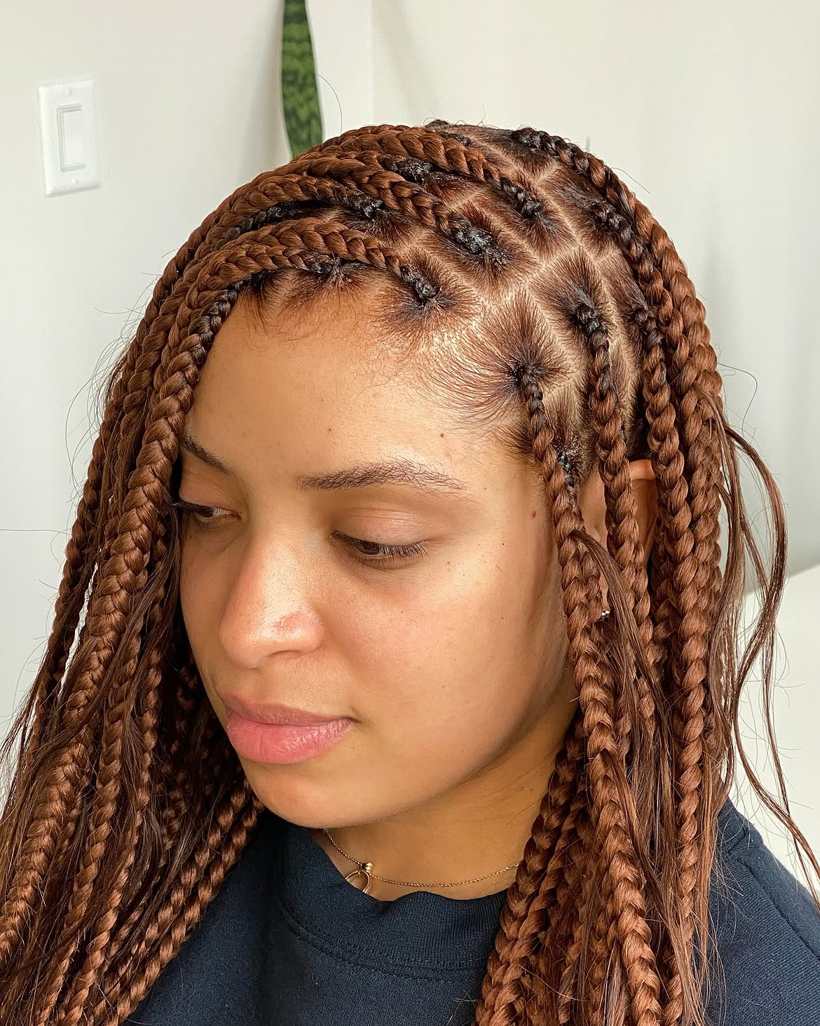 Warm Chestnut Medium Knotless Braids