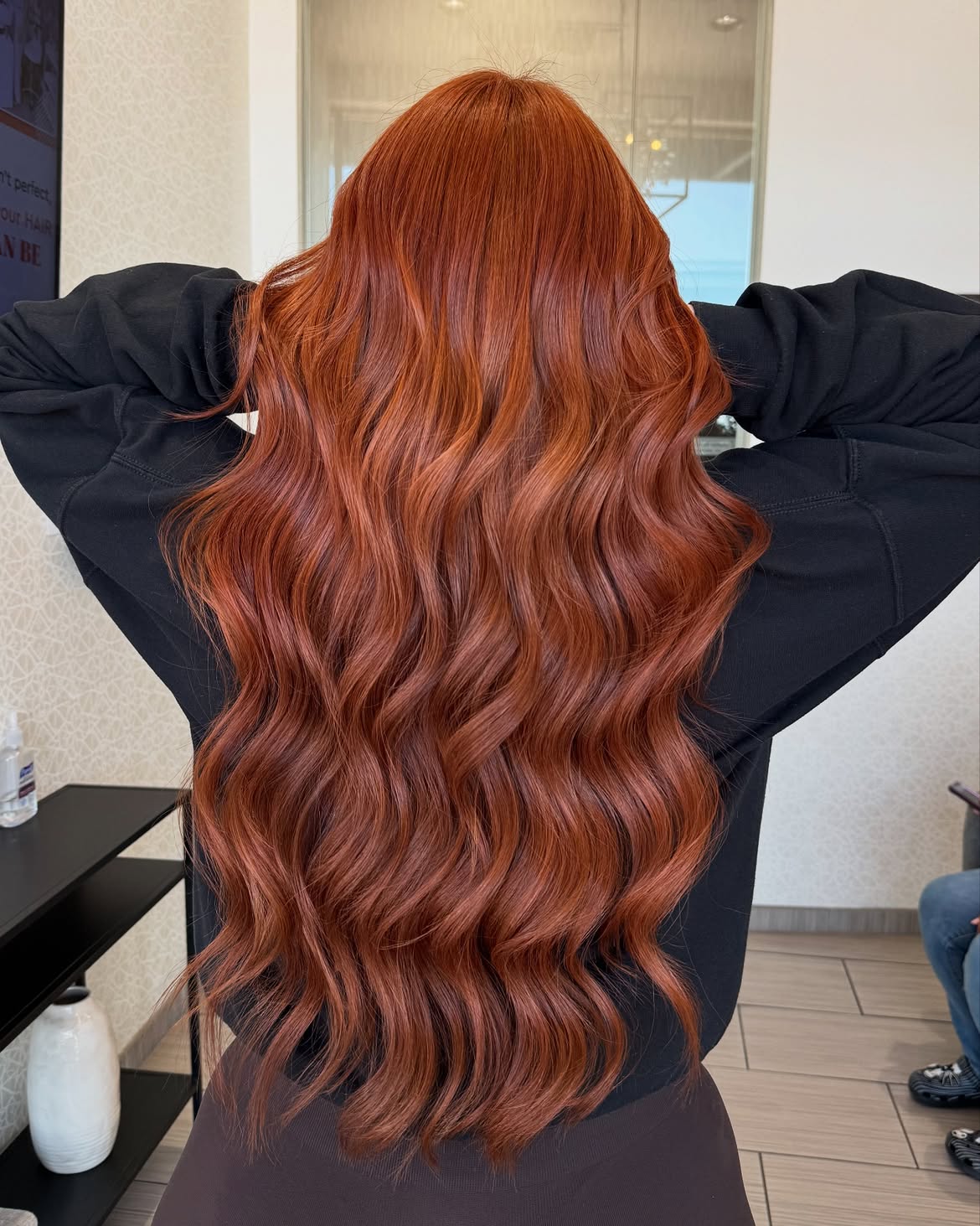 Warm Copper Balayage With Loose Waves
